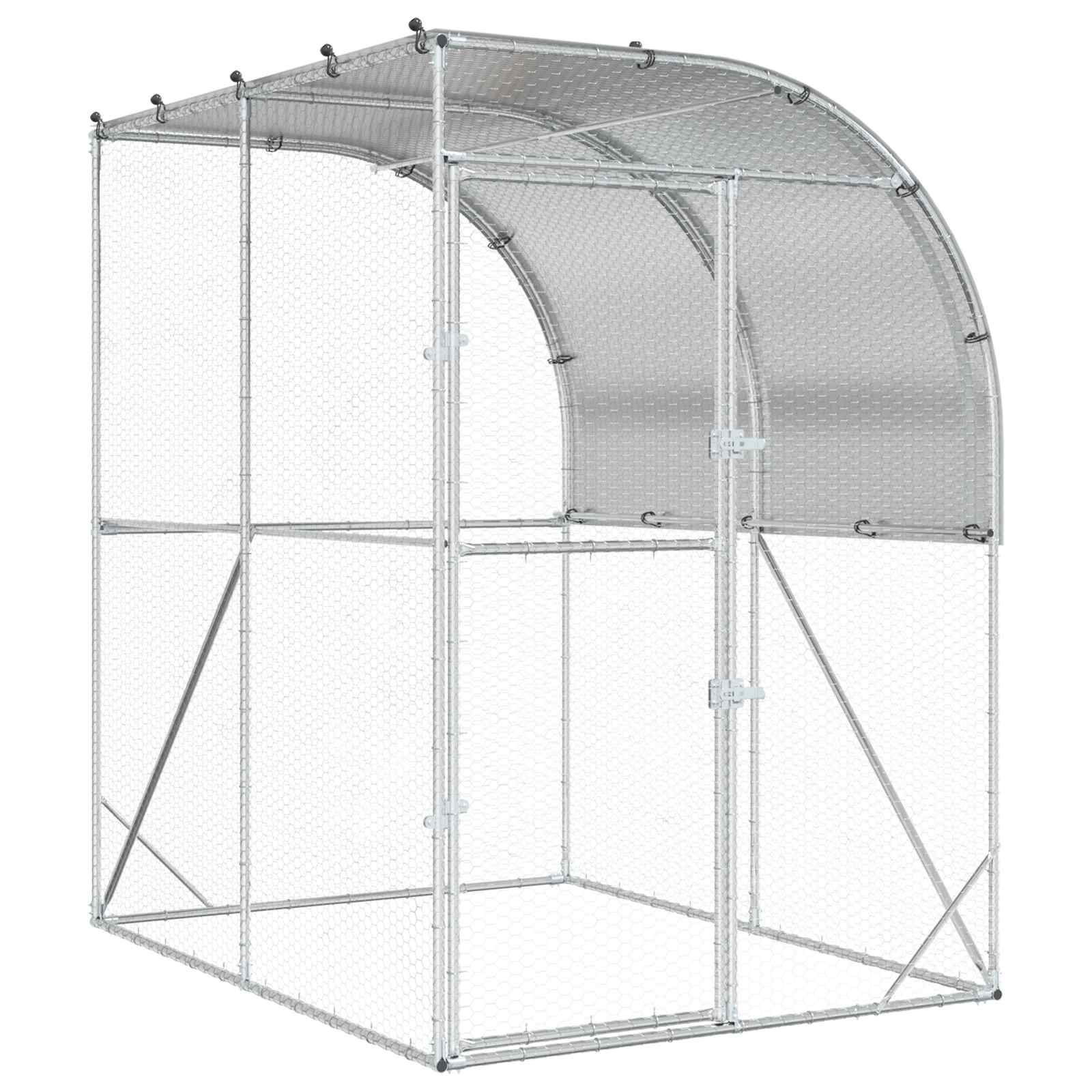 Pollaio Argento 200 x 200 x 215 cm Acciaio zincato
