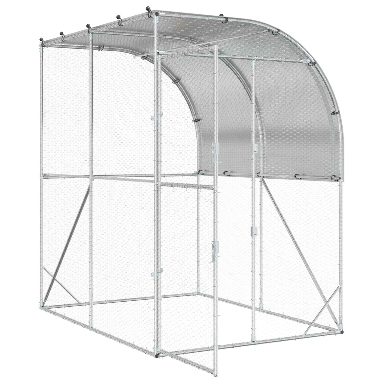Pollaio Argento 200 x 200 x 215 cm Acciaio zincato