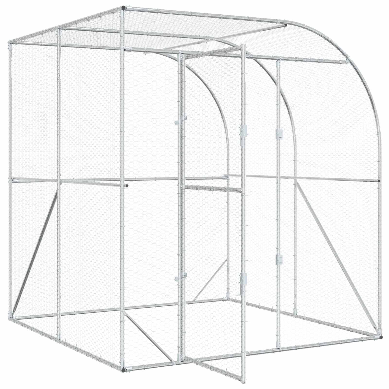 Pollaio Argento 200 x 200 x 215 cm Acciaio zincato