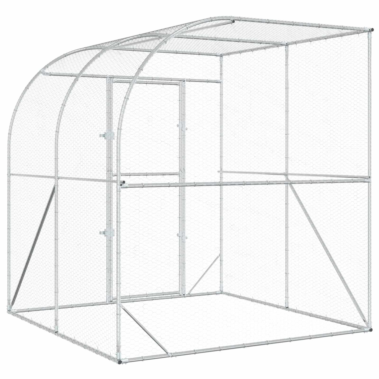 Pollaio Argento 200 x 200 x 215 cm Acciaio zincato