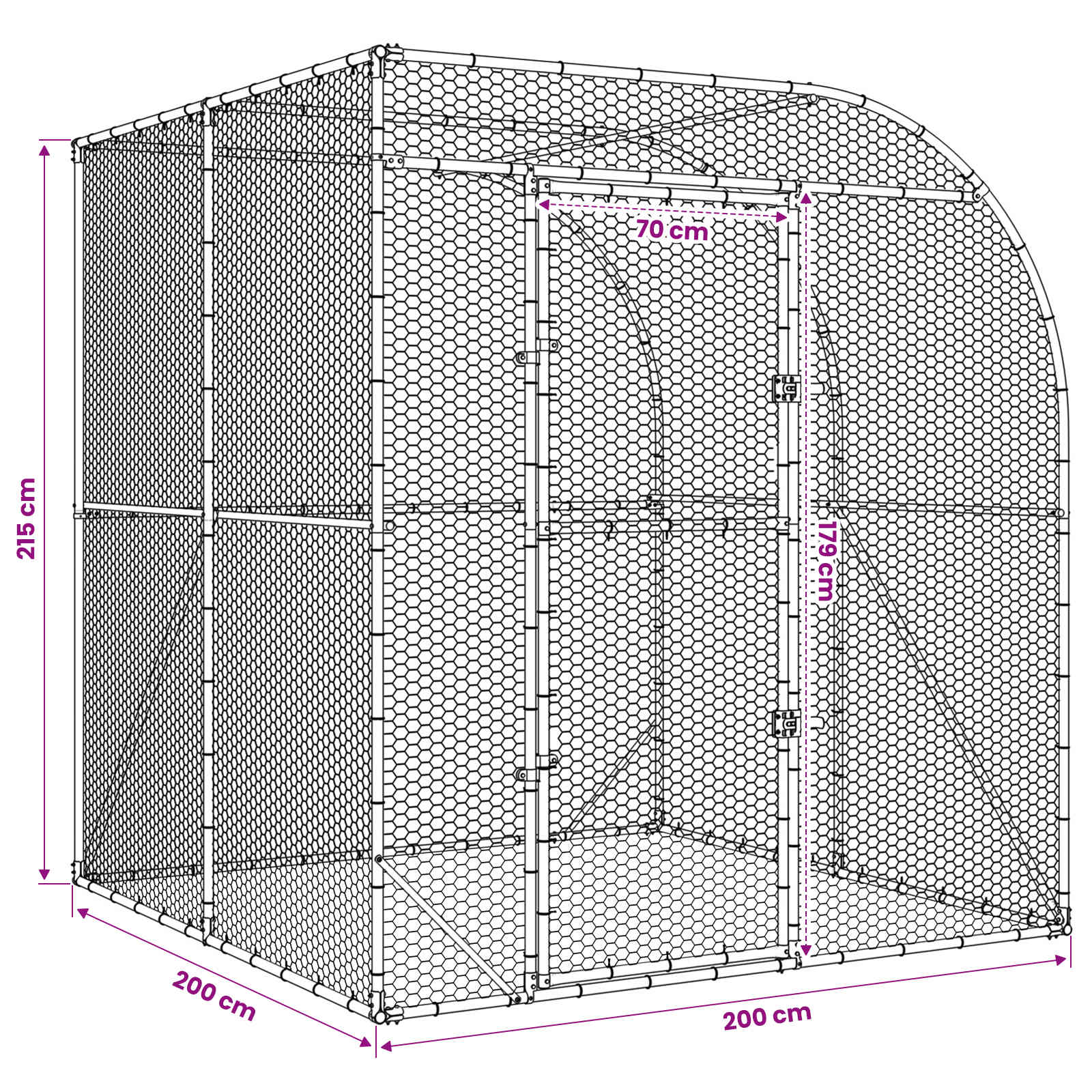 Pollaio Argento 200 x 200 x 215 cm Acciaio zincato