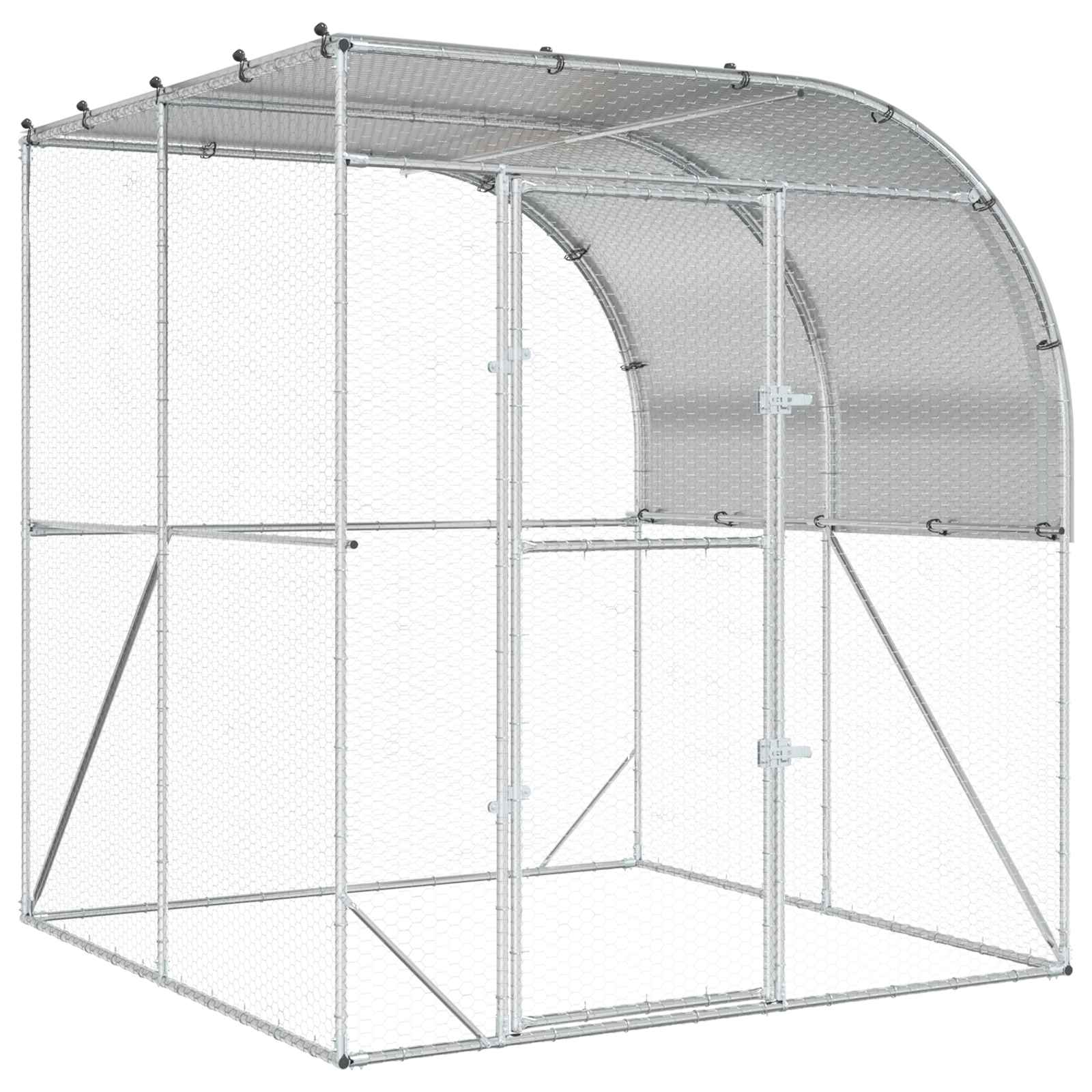 Pollaio Argento 200 x 200 x 215 cm Acciaio zincato