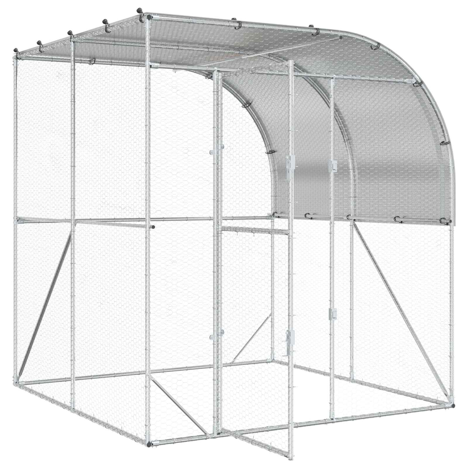 Pollaio Argento 200 x 200 x 215 cm Acciaio zincato