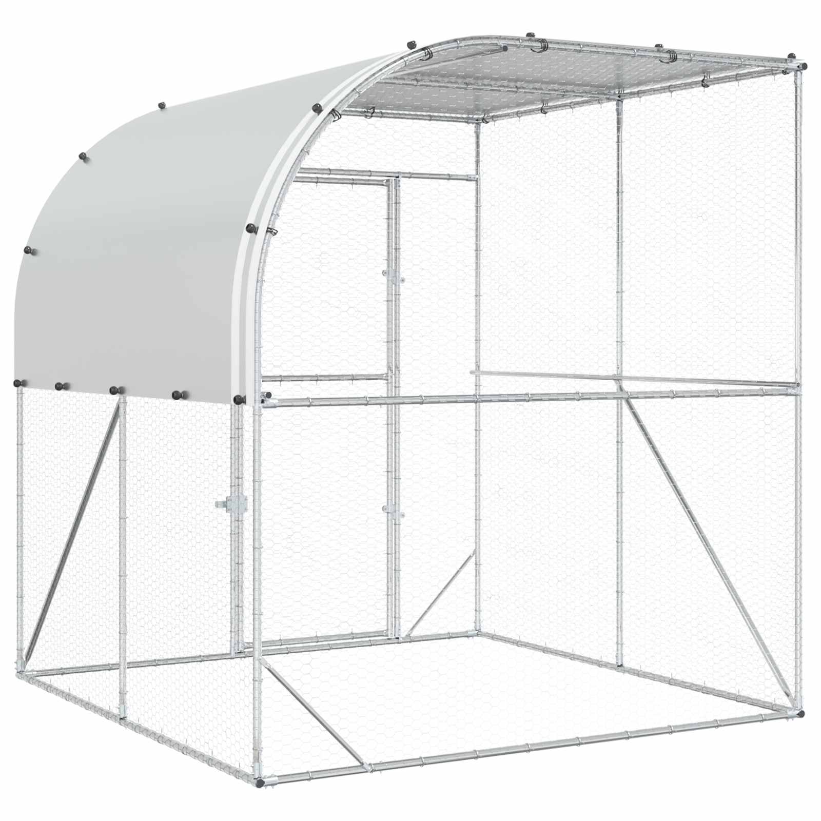 Pollaio Argento 200 x 200 x 215 cm Acciaio zincato