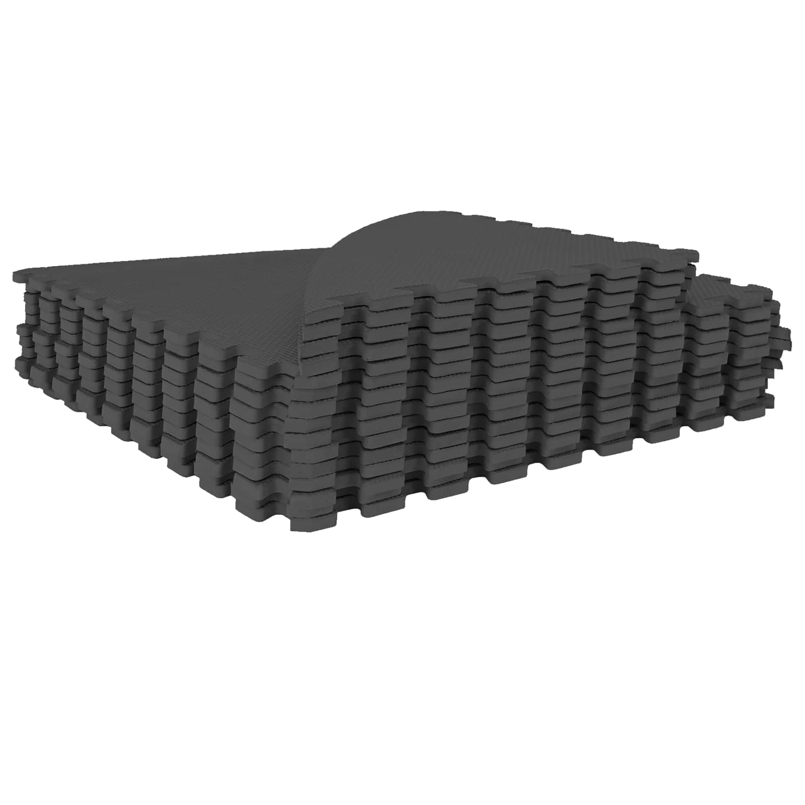 Tappetino per piscina 16 pz Ø 235 cm Rotondo Schiuma EVA Nero