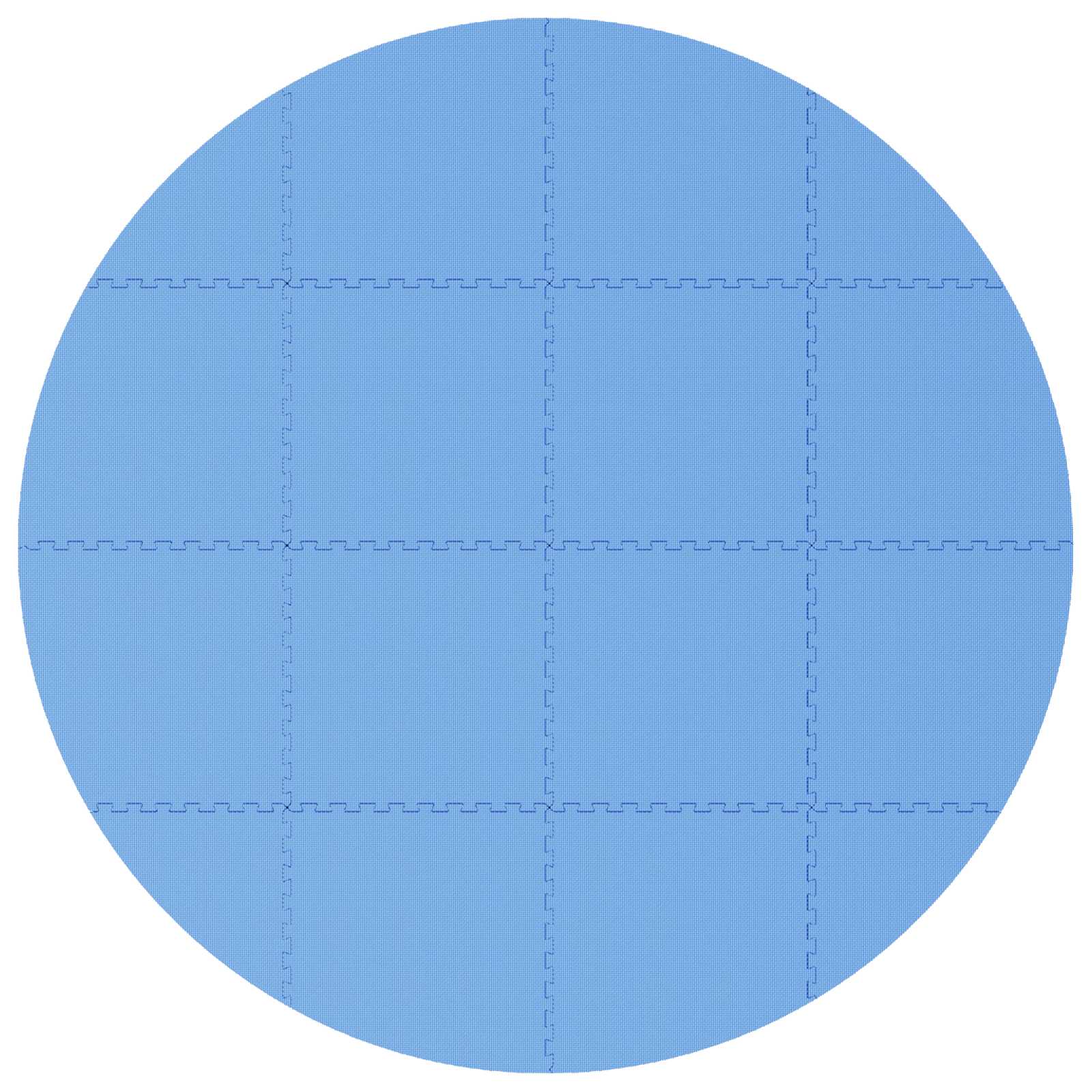 Tappetino per piscina 16 pz Ø 235 cm Rotondo Schiuma EVA Blu