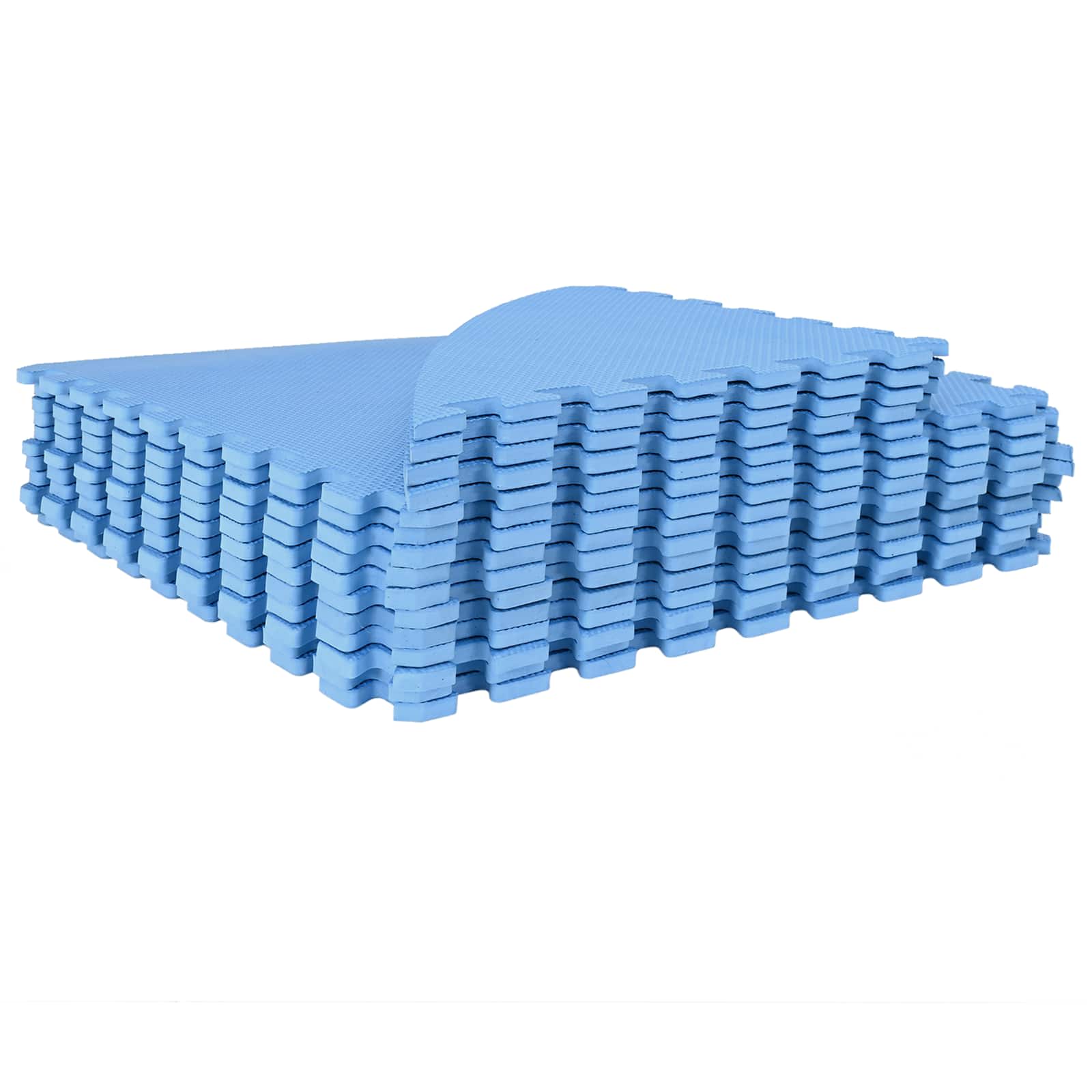 Tappetino per piscina 16 pz Ø 235 cm Rotondo Schiuma EVA Blu
