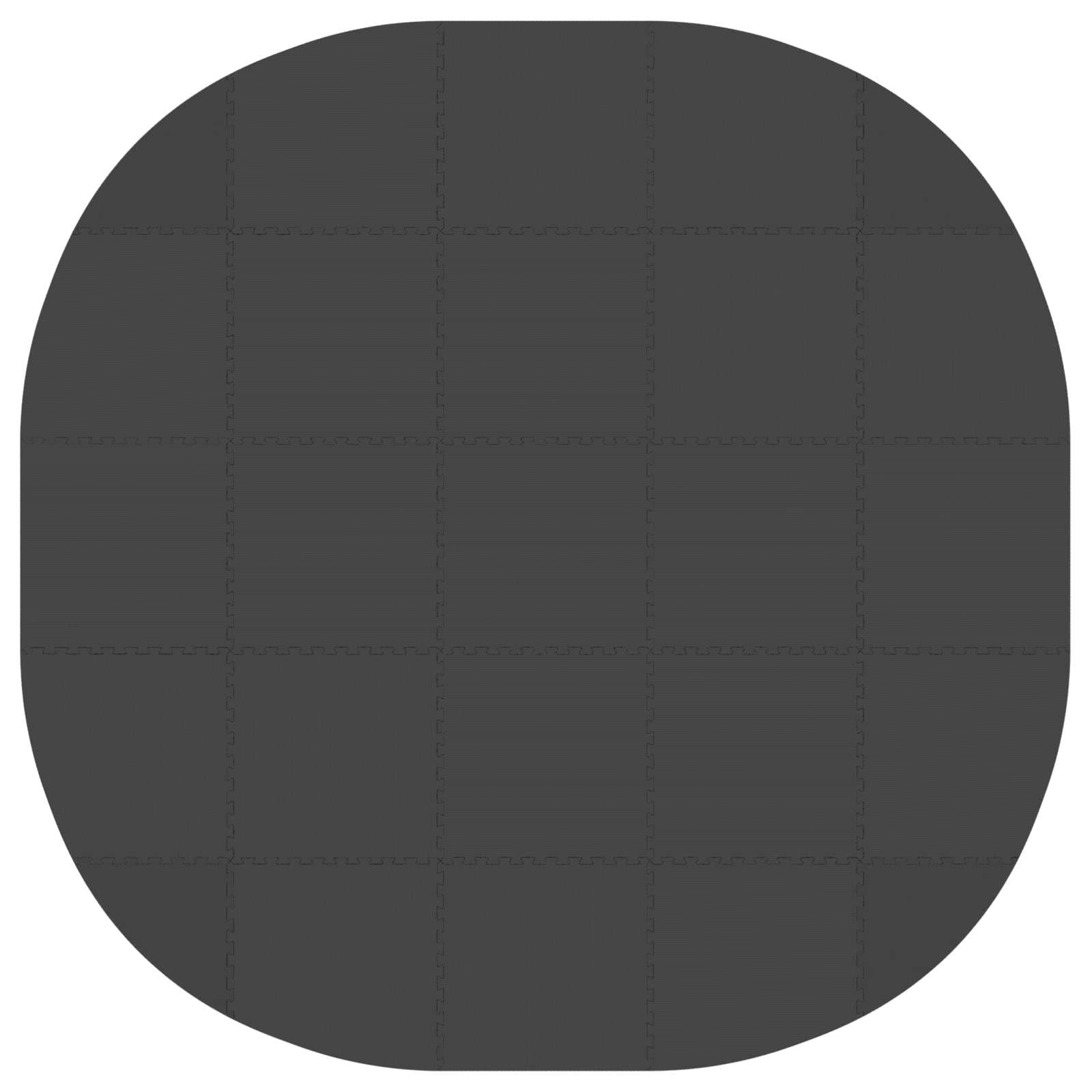 Tappetino per piscina 25 pz Ø 292 cm Rotondo Schiuma EVA Nero