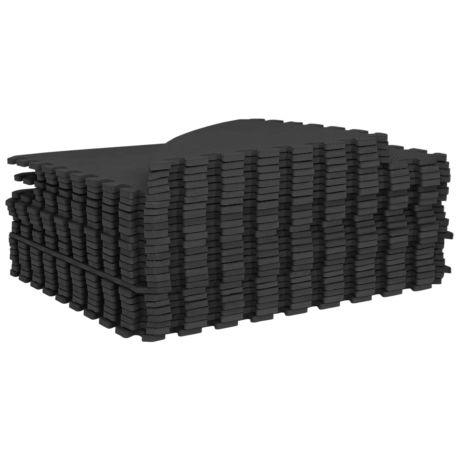 Tappetino per piscina 25 pz Ø 292 cm Rotondo Schiuma EVA Nero