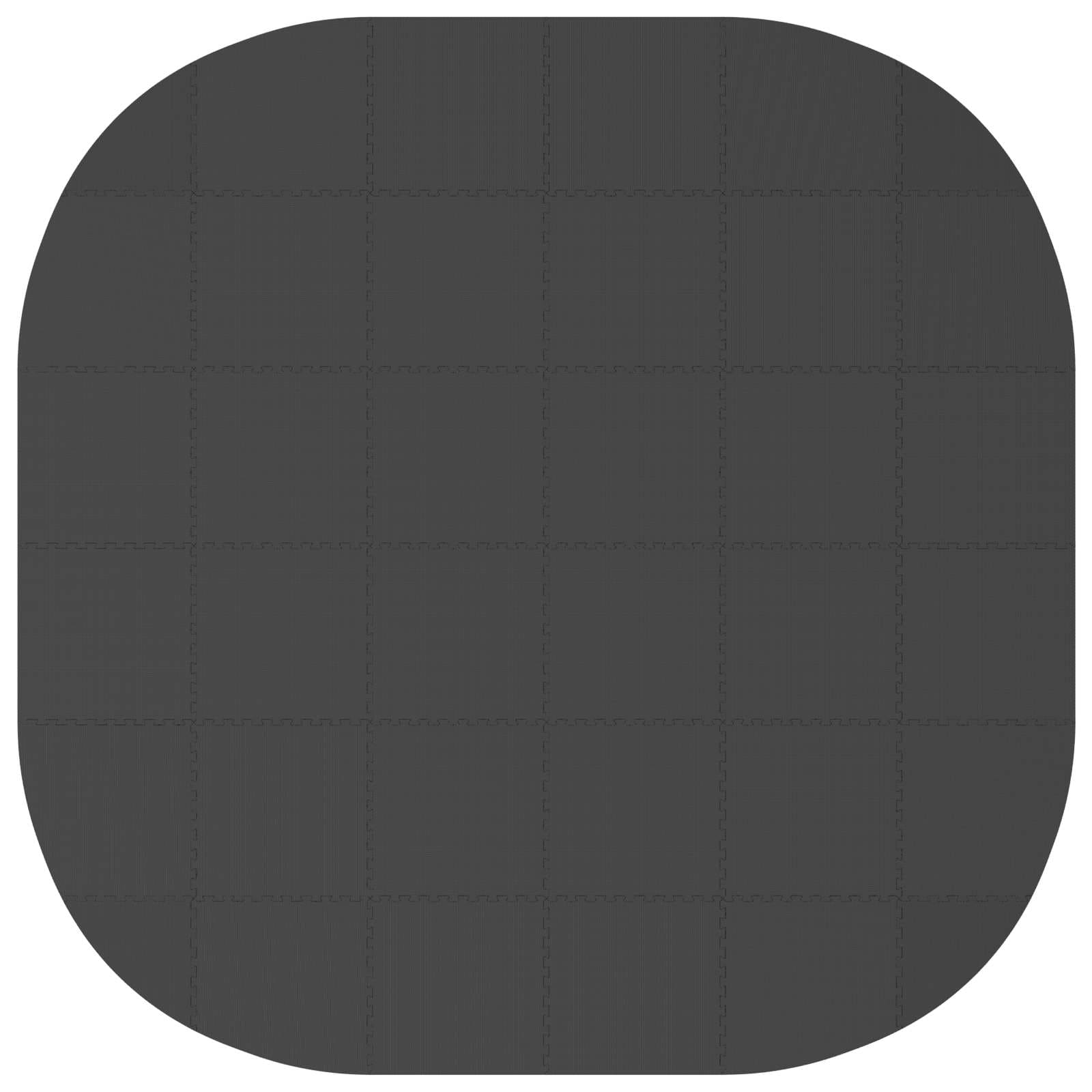 Tappetino per piscina 36 pz Ø 350 cm Rotondo Schiuma EVA Nero