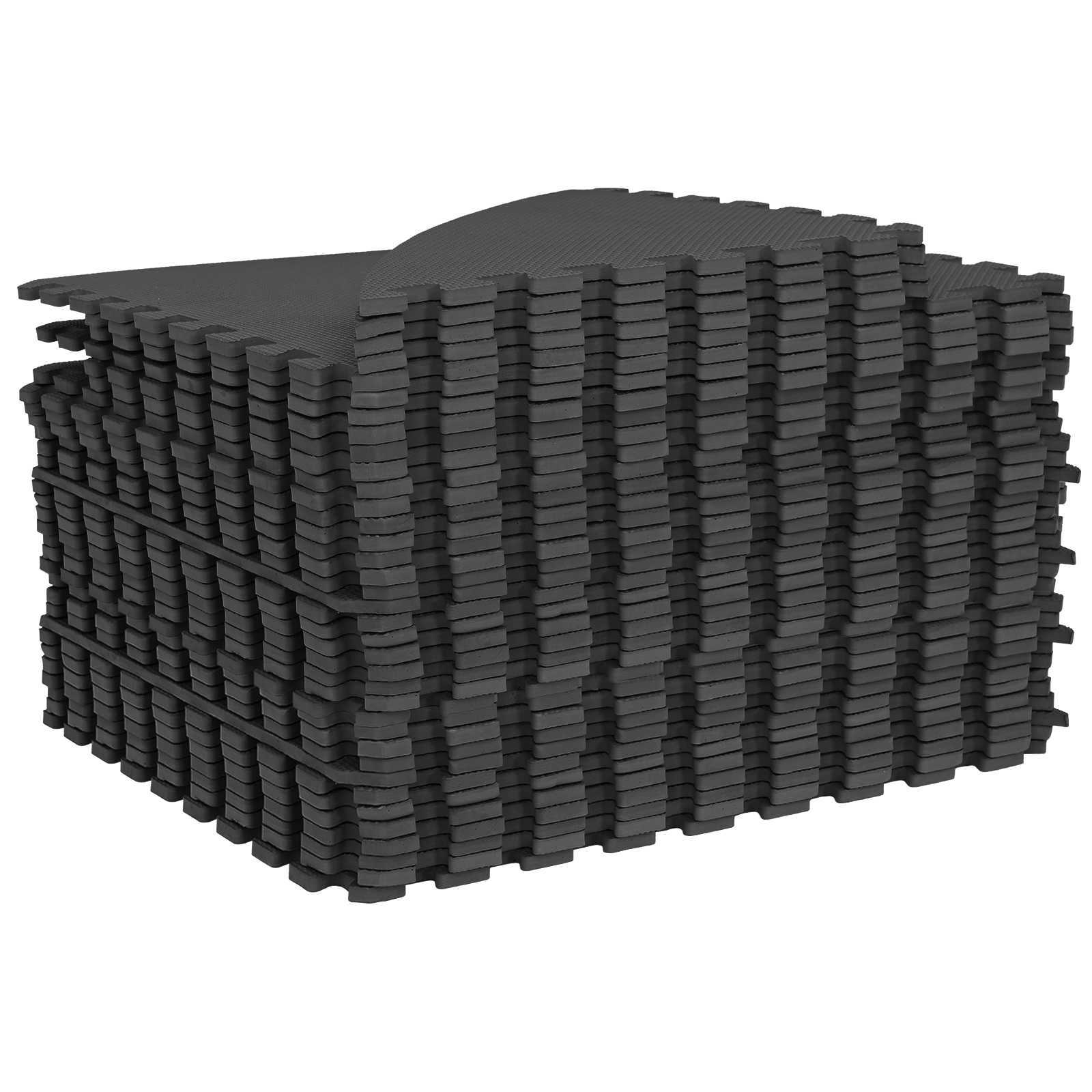 Tappetino per piscina 36 pz Ø 350 cm Rotondo Schiuma EVA Nero