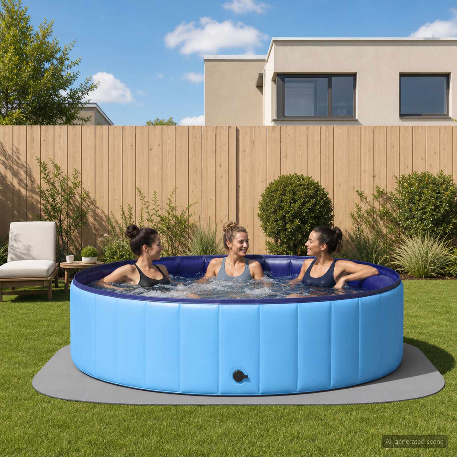 Tappetino per piscina 36 pz Ø 350 cm Rotondo Schiuma EVA Grigio