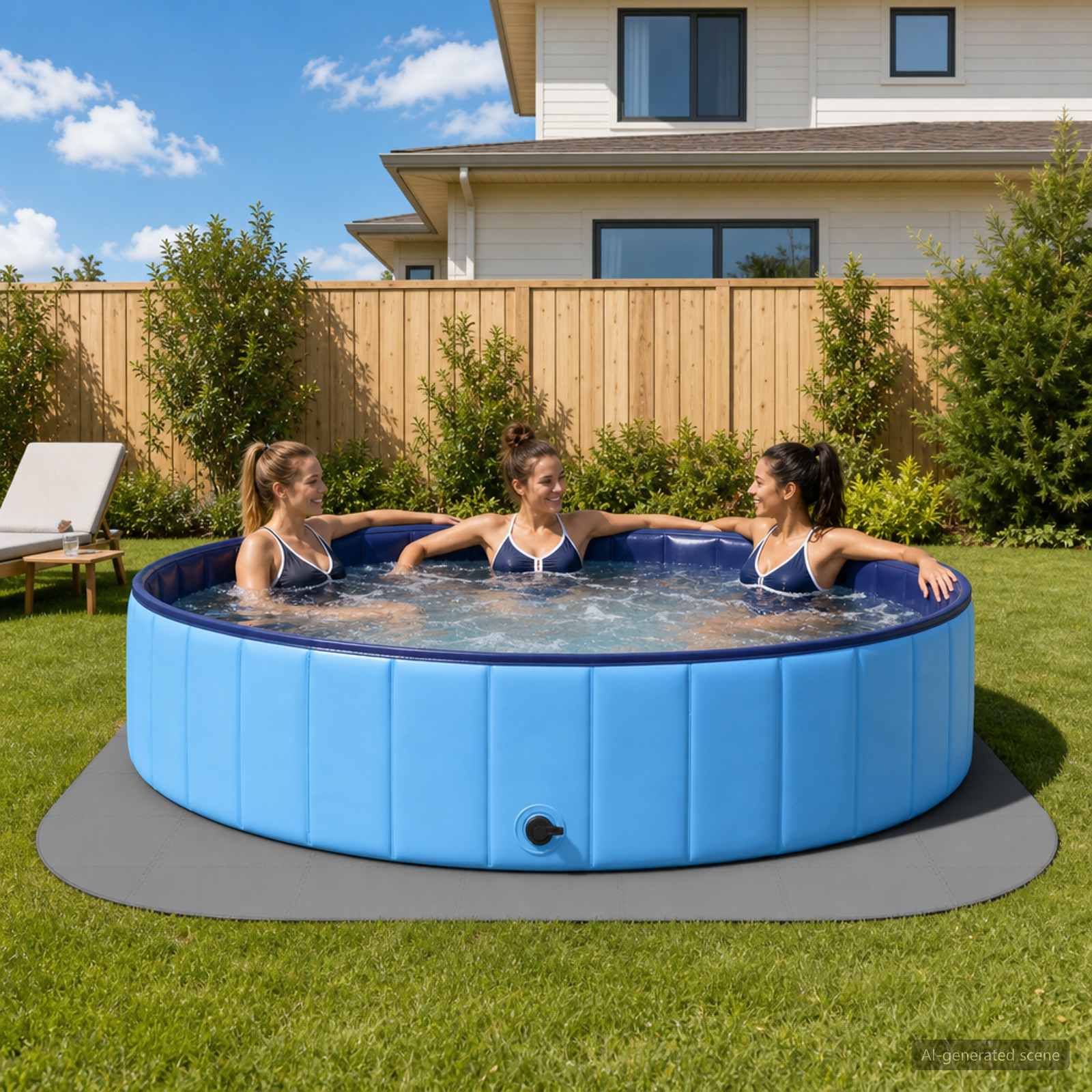 Tappetino per piscina 49 pz Ø 408 cm Rotondo Schiuma EVA Grigio