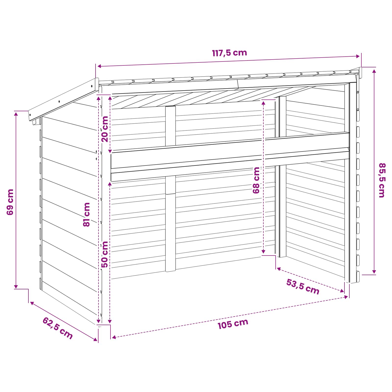 Copertura per condizionatore d'aria 117,5x62,5x85,5 cm