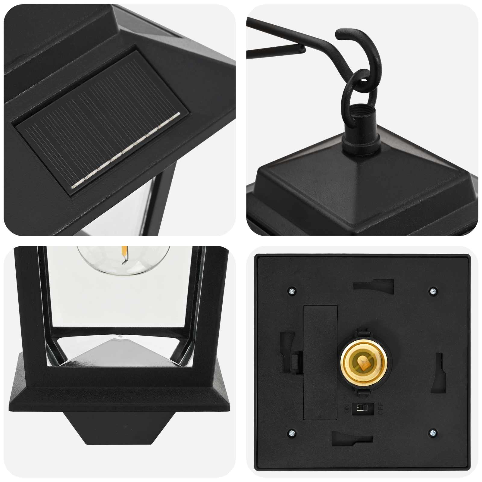 Lampada da Muro with LED Bulb 2 pz Nero 19 x 14 x 25 cm