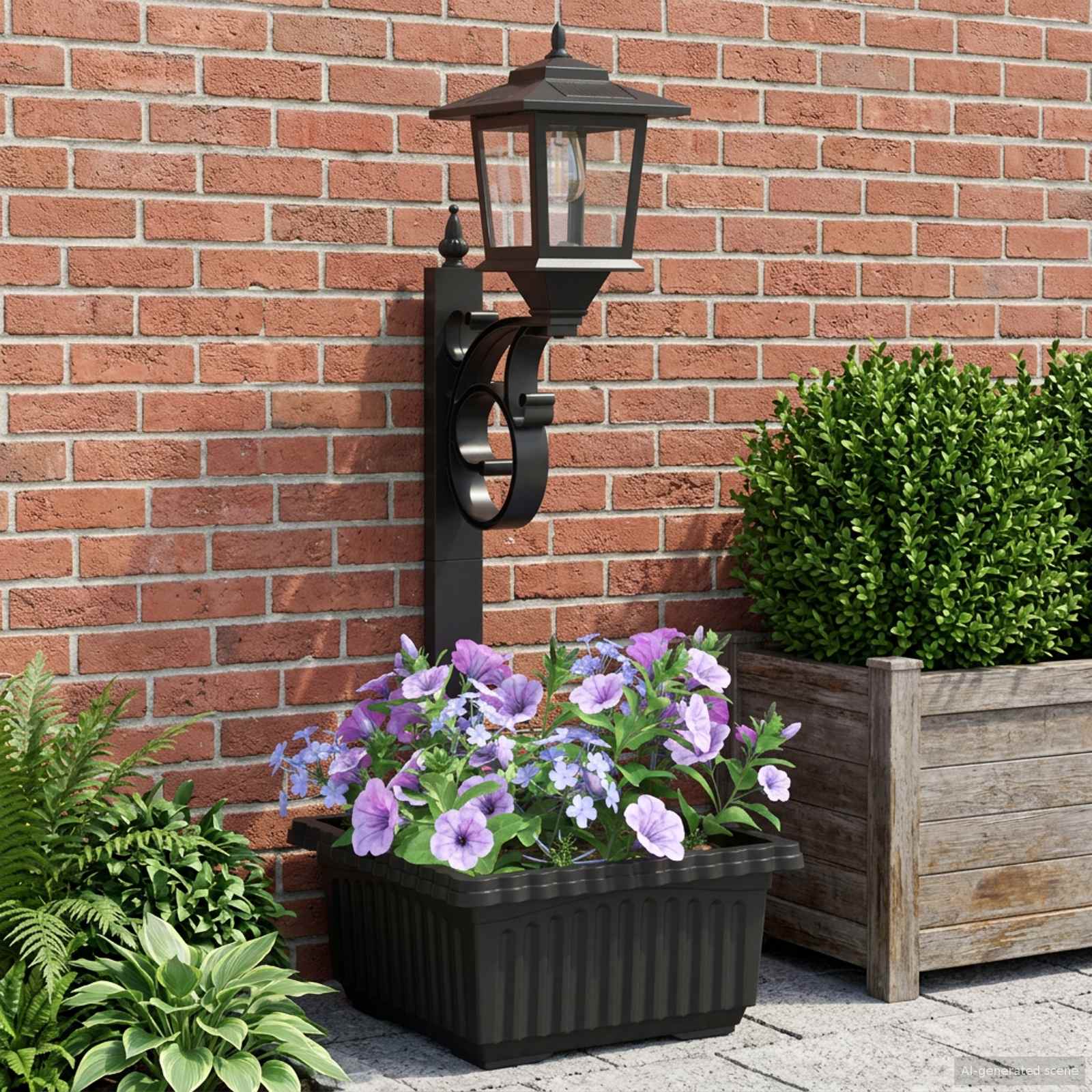 Applique con Vaso with LED Bulb Nero 29 x 28 x 74 cm ABS e PP