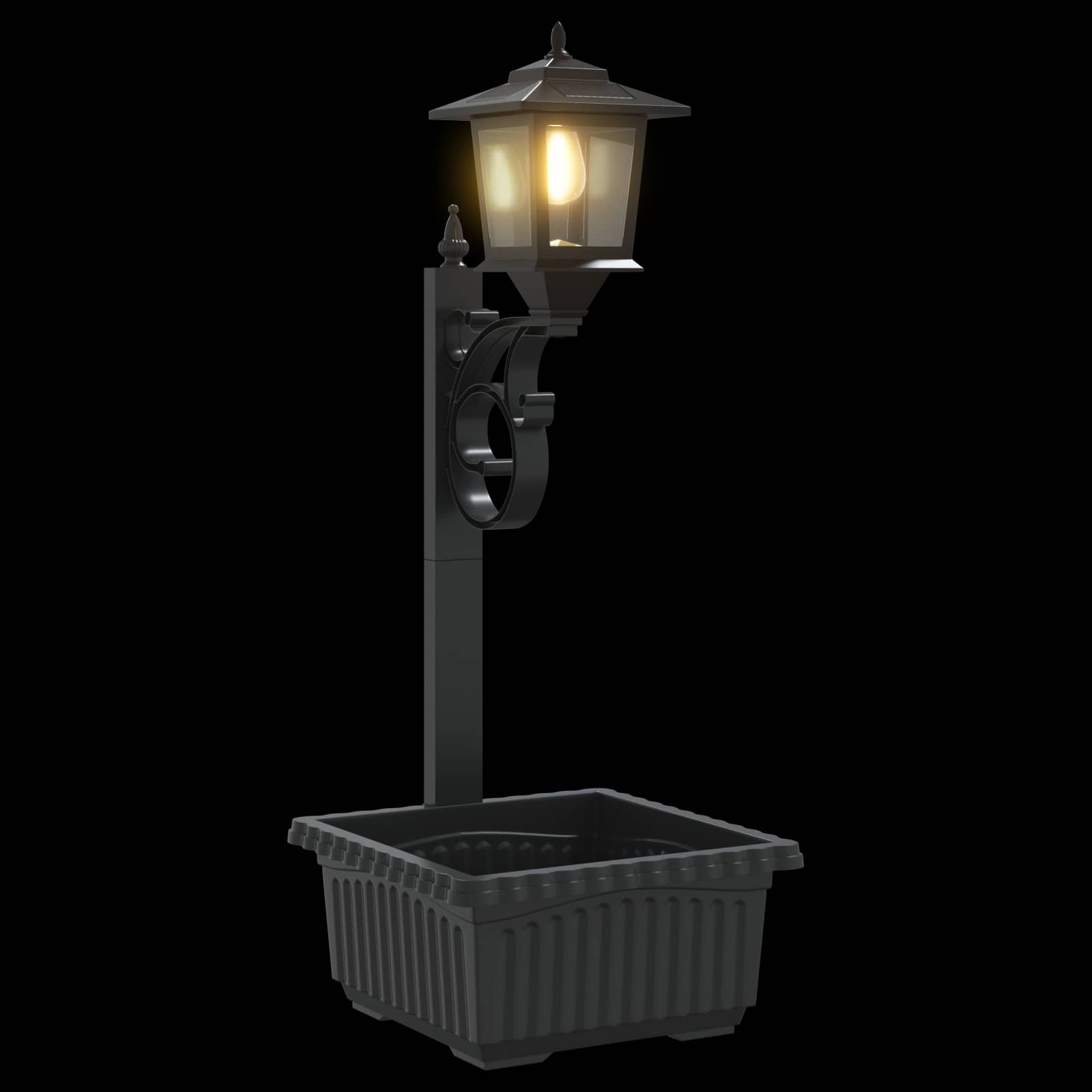 Applique con Vaso with LED Bulb Nero 29 x 28 x 74 cm ABS e PP