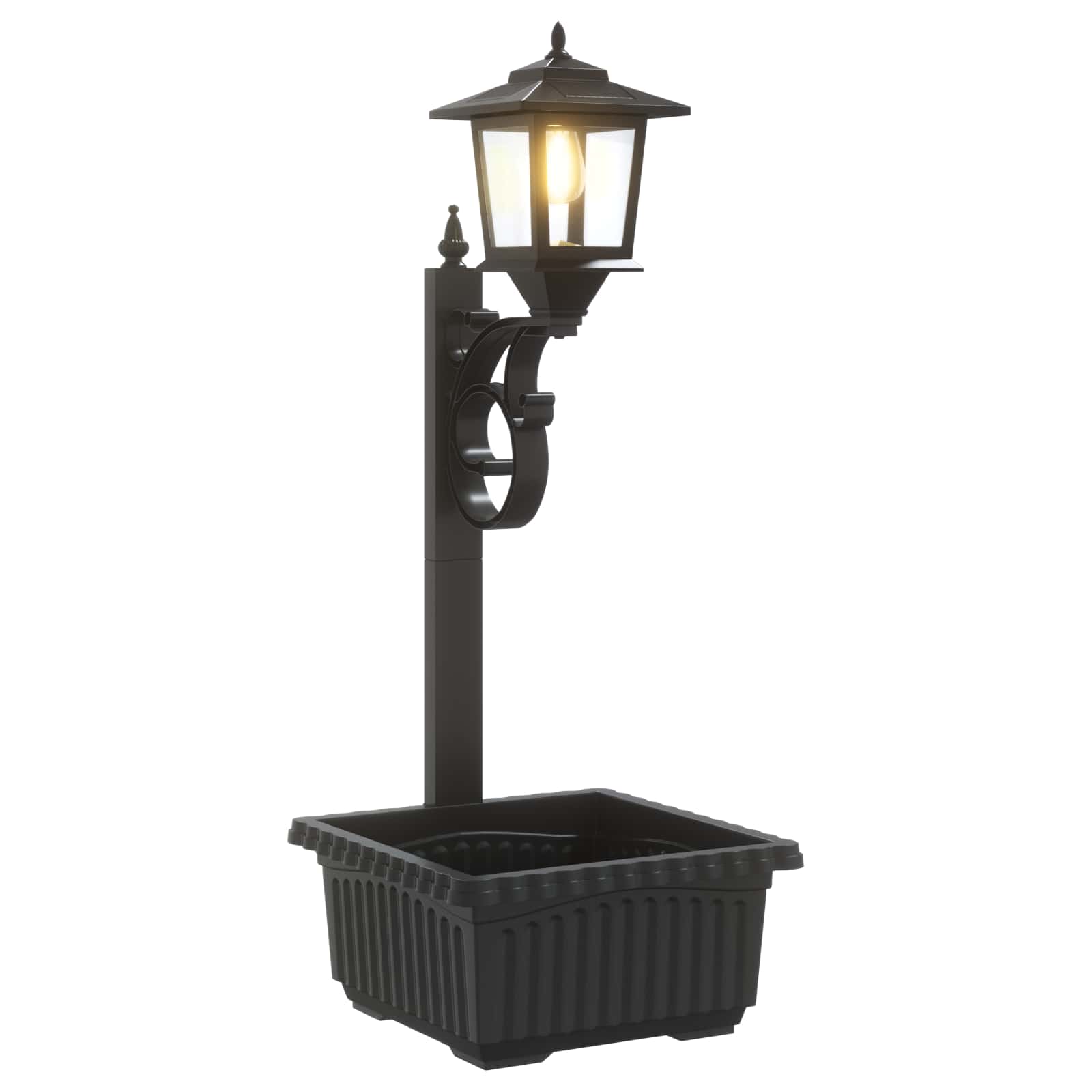 Applique con Vaso with LED Bulb Nero 29 x 28 x 74 cm ABS e PP