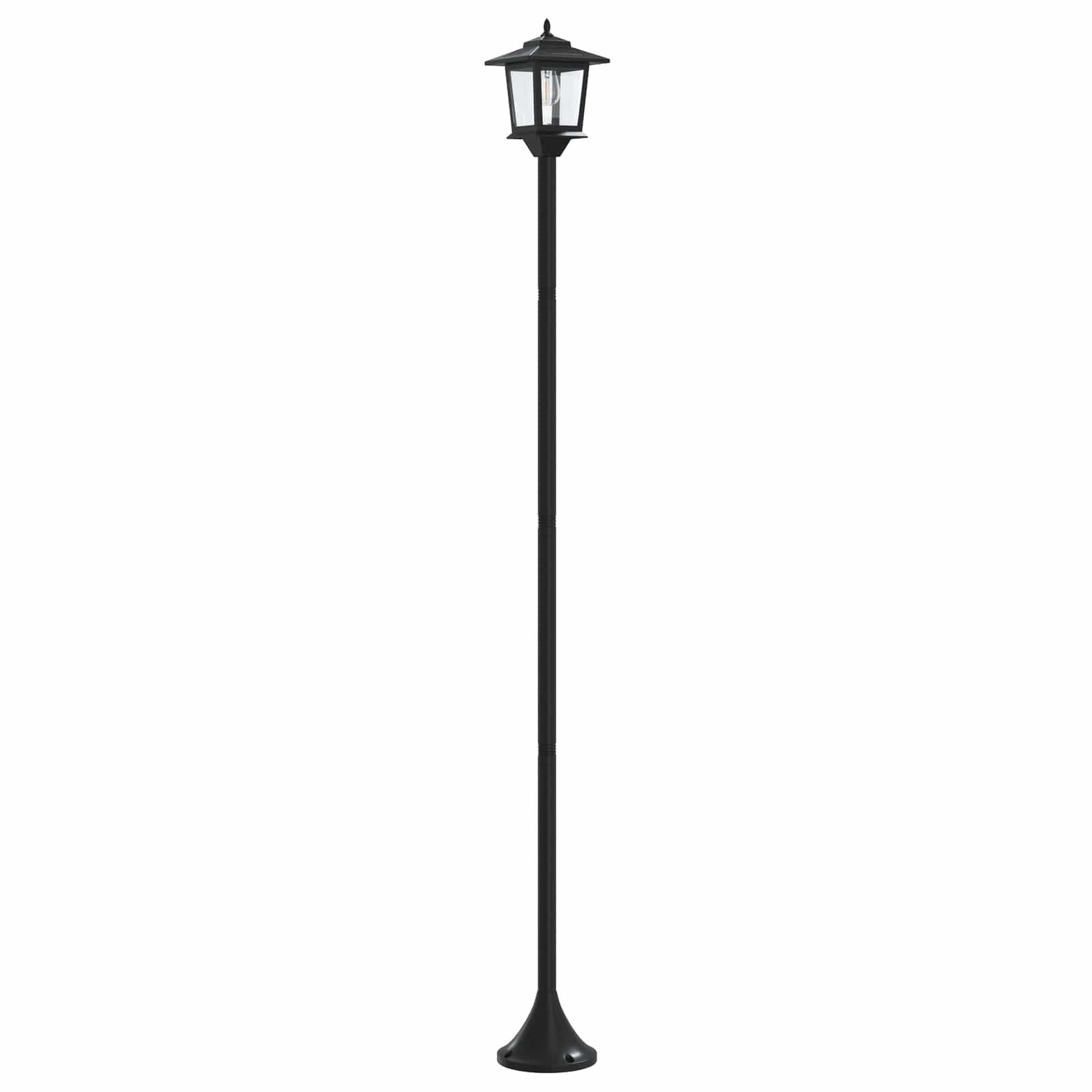Set di Lampioni with LED Bulb 2 pz Nero 16 x 16 x 156 cm