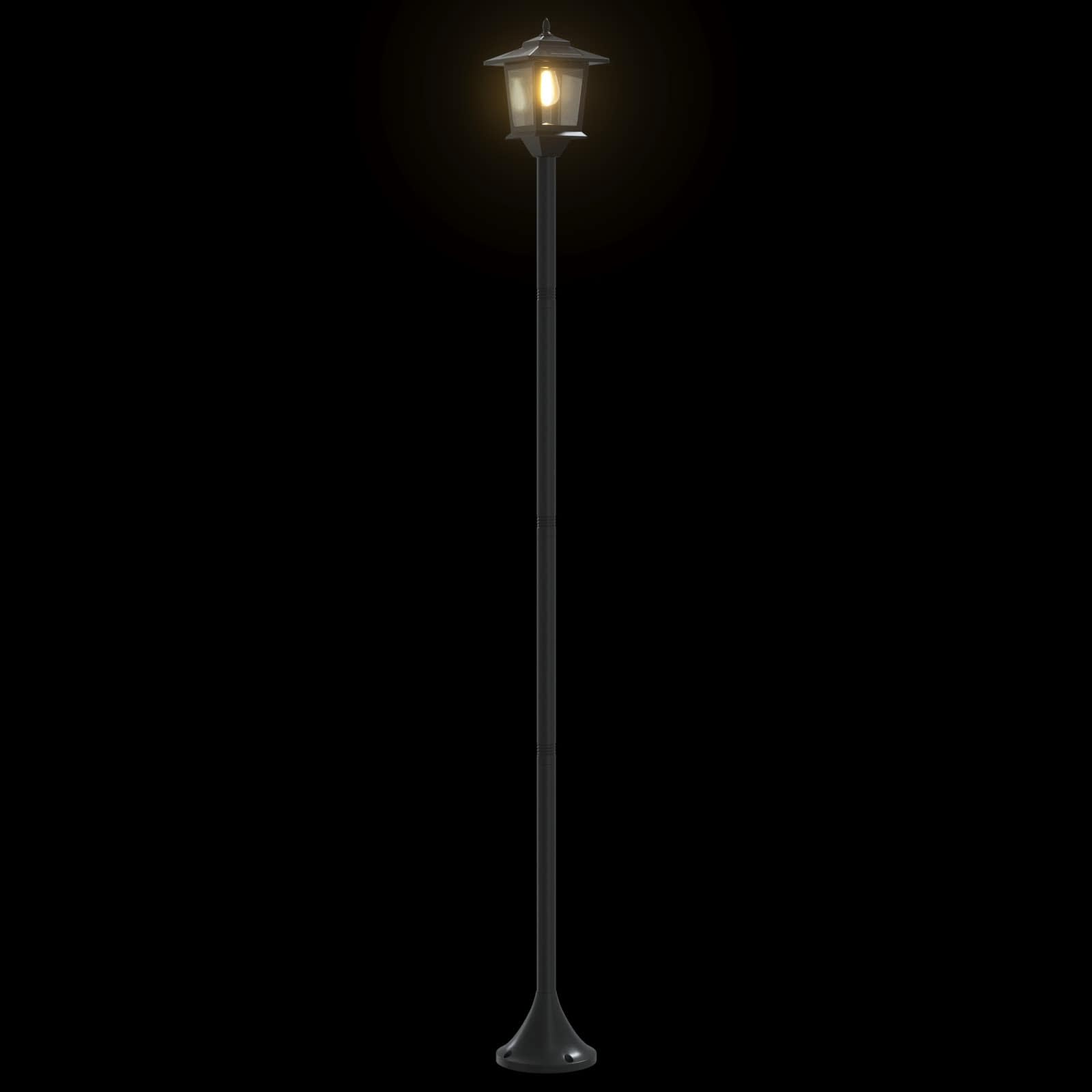 Set di Lampioni with LED Bulb 2 pz Nero 16 x 16 x 156 cm