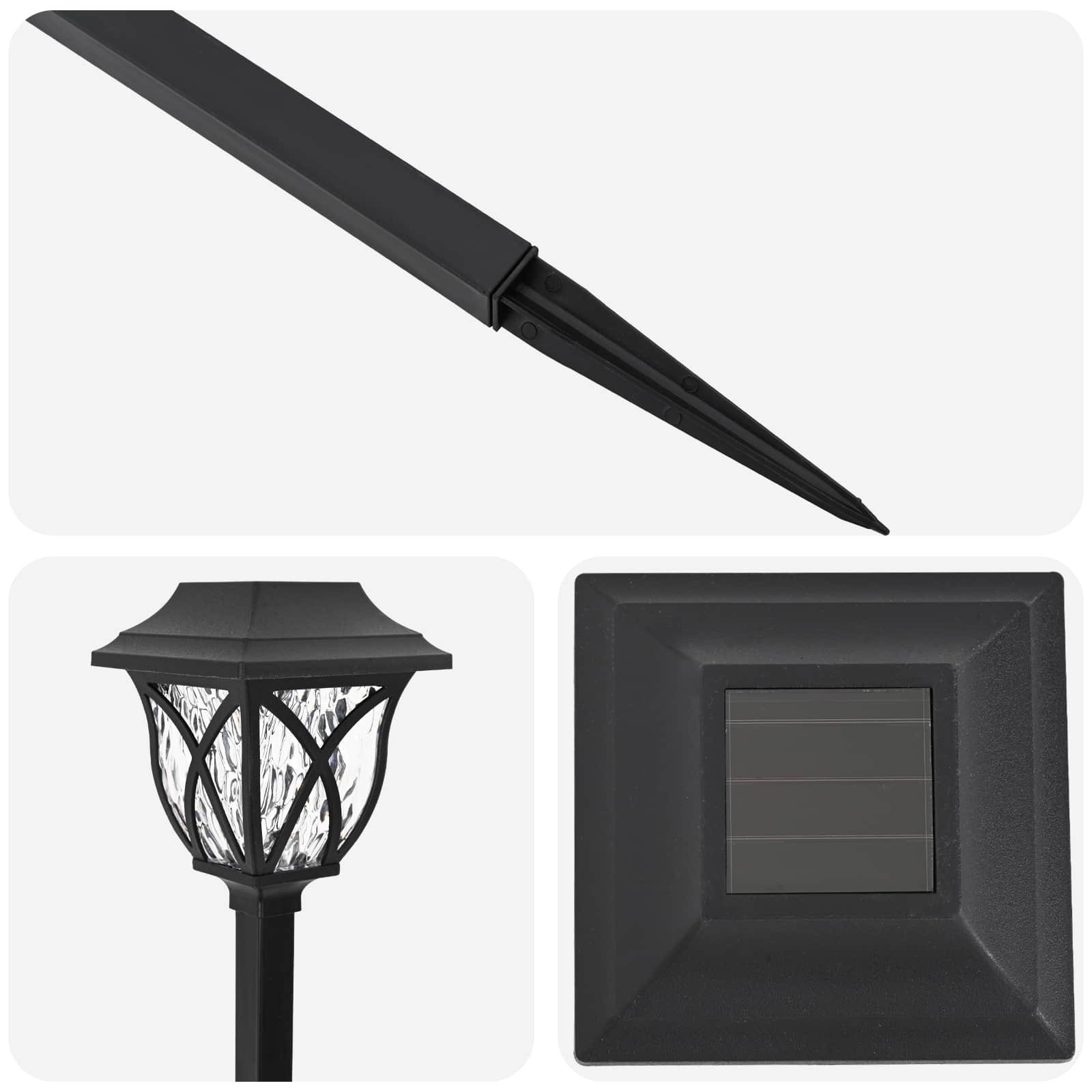 Luci solari da esterno con picchetto 12 pz Bianco caldo 42 cm