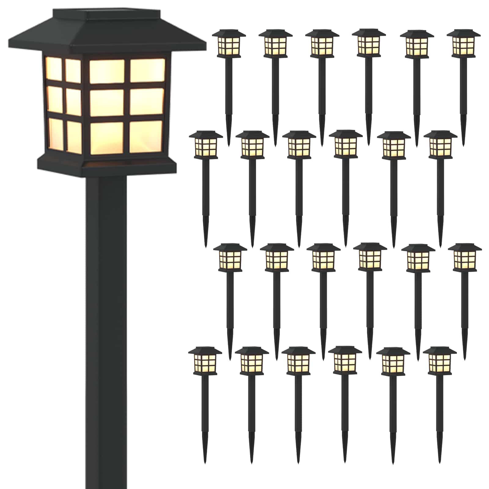 Luci solari da esterno con picchetto 24 pz Bianco caldo 38,5 cm