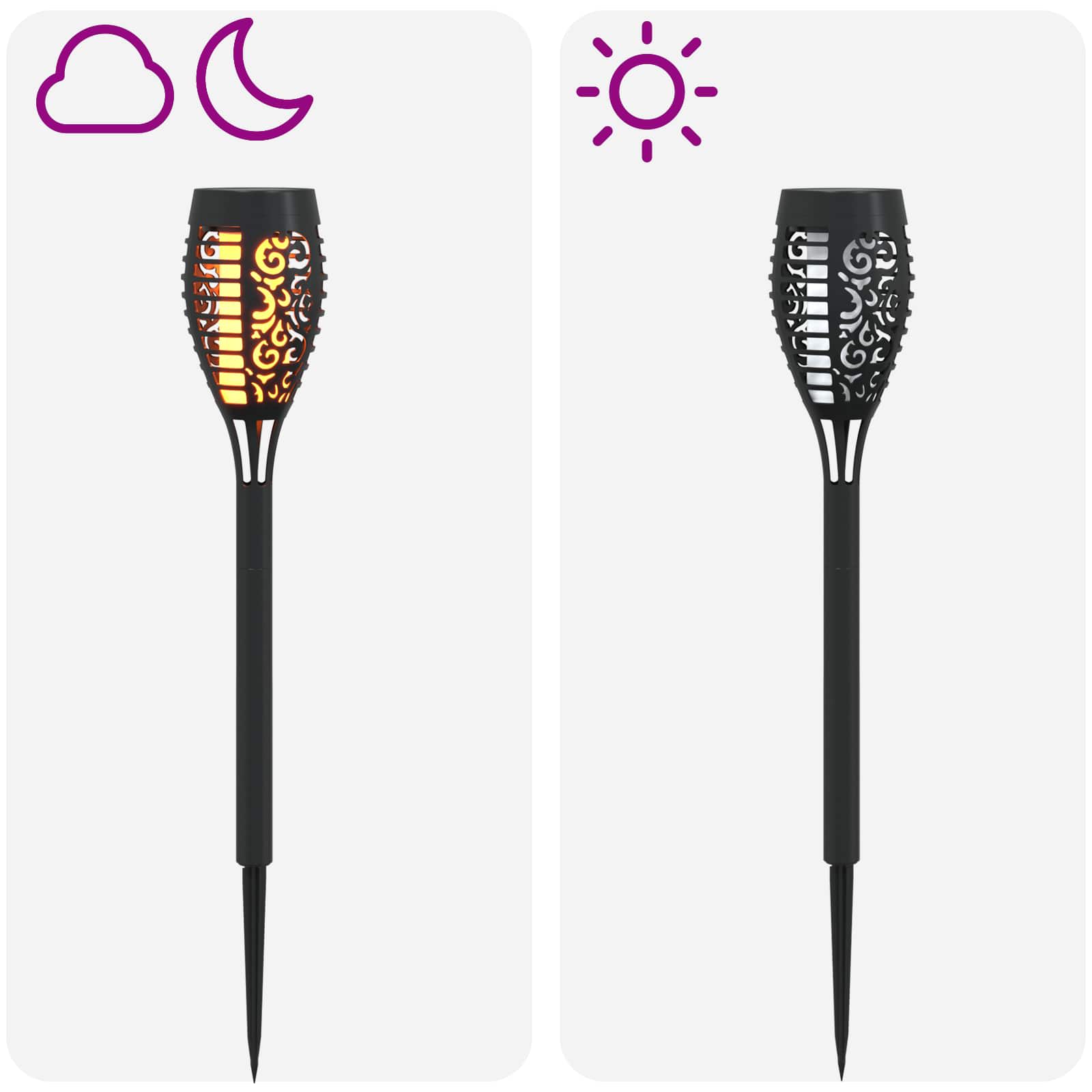 Luci solari da esterno con picchetto 6 pz Bianco caldo 47,5 cm
