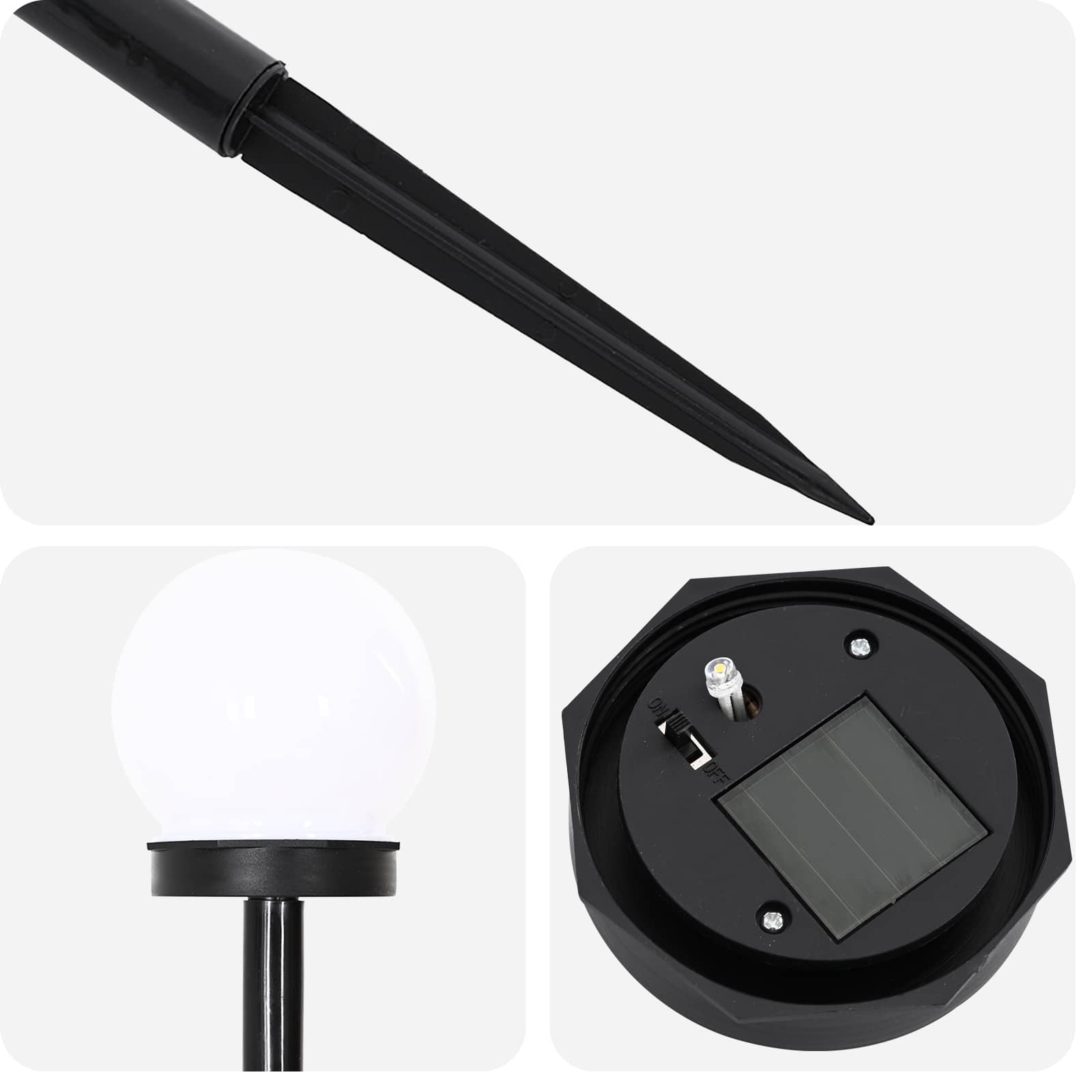 Luci solari da esterno con picchetto 4 pz Bianco caldo 38,5 cm