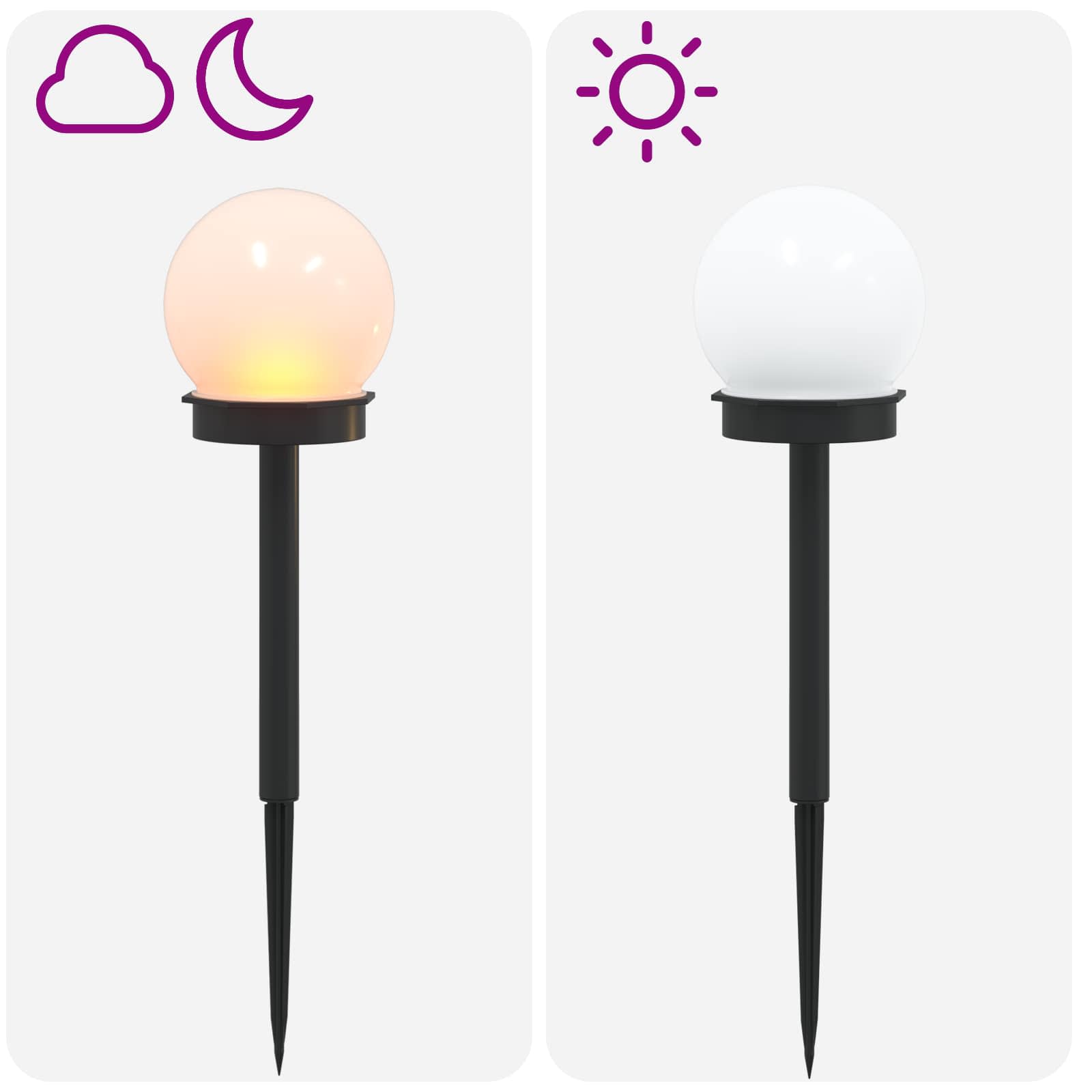 Luci solari da esterno con picchetto 4 pz Bianco caldo 38,5 cm
