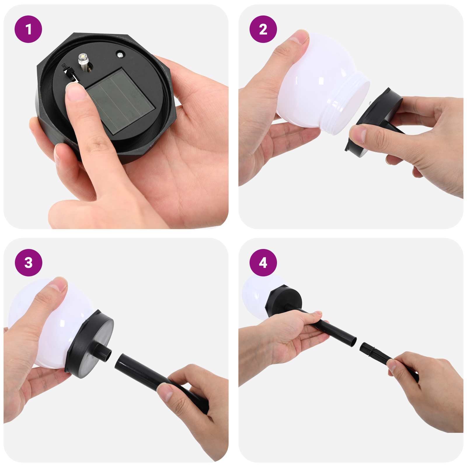 Luci solari da esterno con picchetto 4 pz Bianco caldo 38,5 cm
