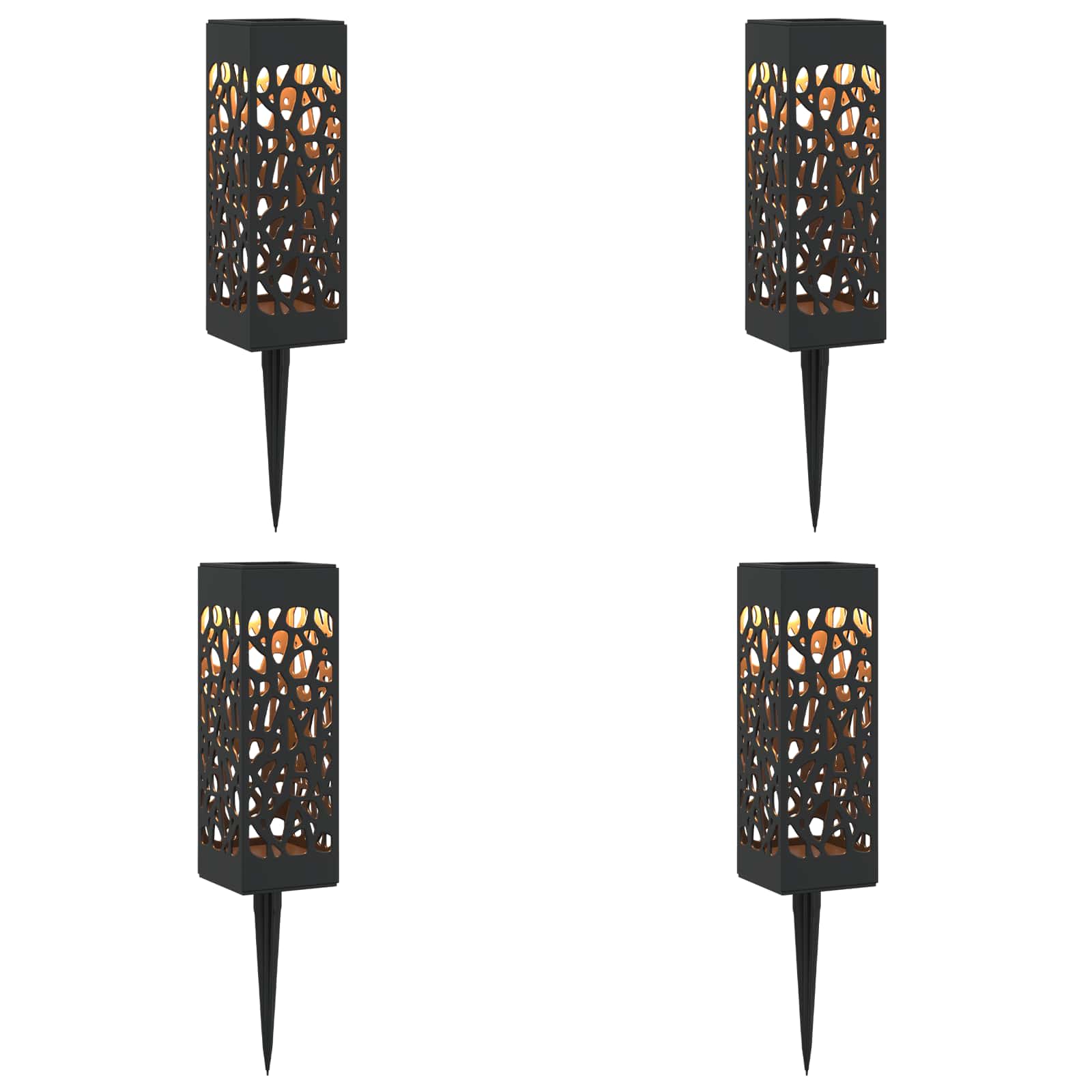Luci solari da esterno con picchetto 4 pz Bianco caldo 29 cm PP