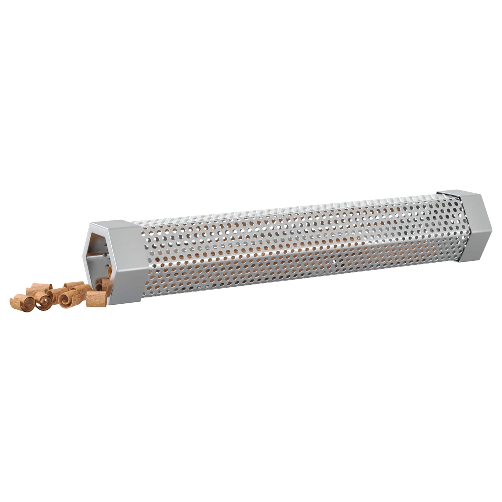 Tubo affumicatore 2 pz 5 x 5 x 30 cm Acciaio Inox 304 Argento