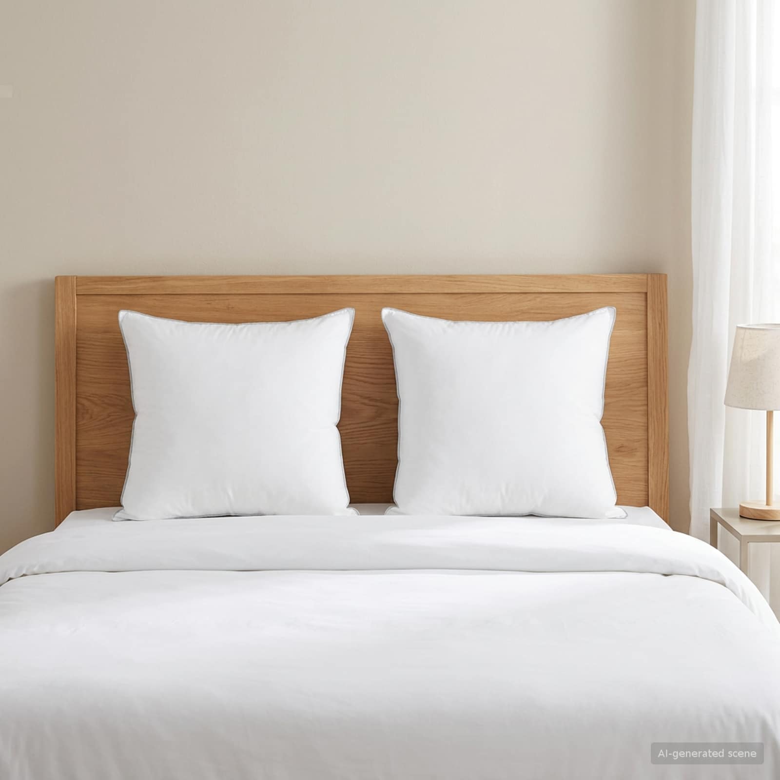 Cuscino 2 pz 50 x 50 cm Lana Australiana Bianco