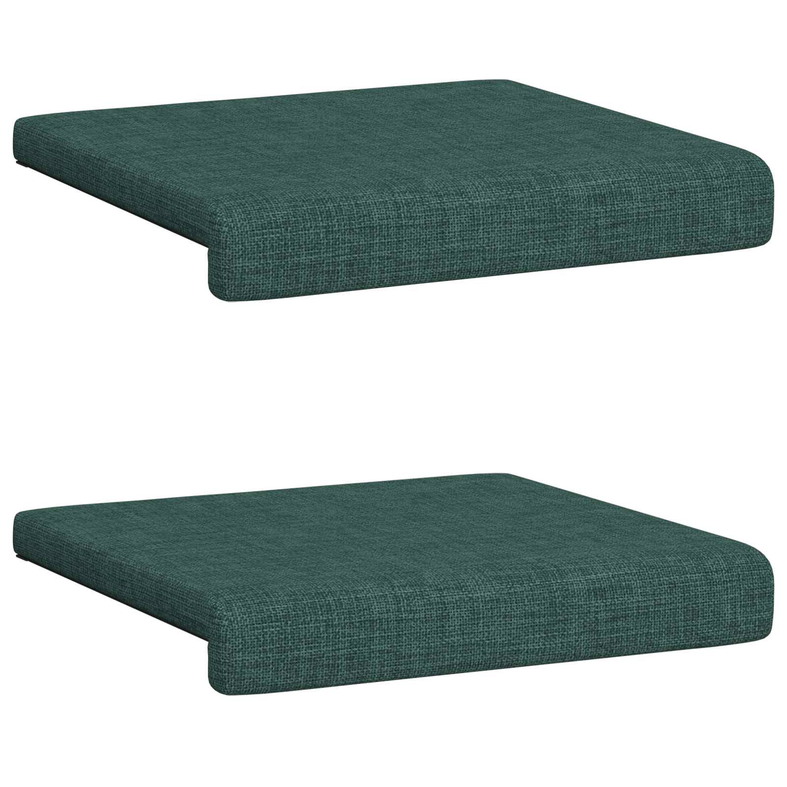 Cuscino per panchina 2 pz Tessuto Verde Scuro Profondità 35 cm