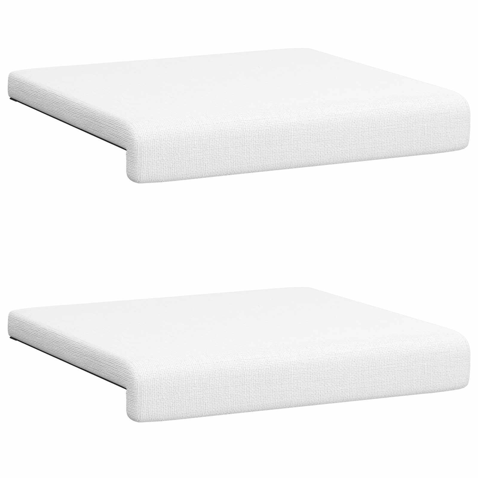 Cuscino per panchina 2 pz Tessuto Bianco Profondità 35 cm