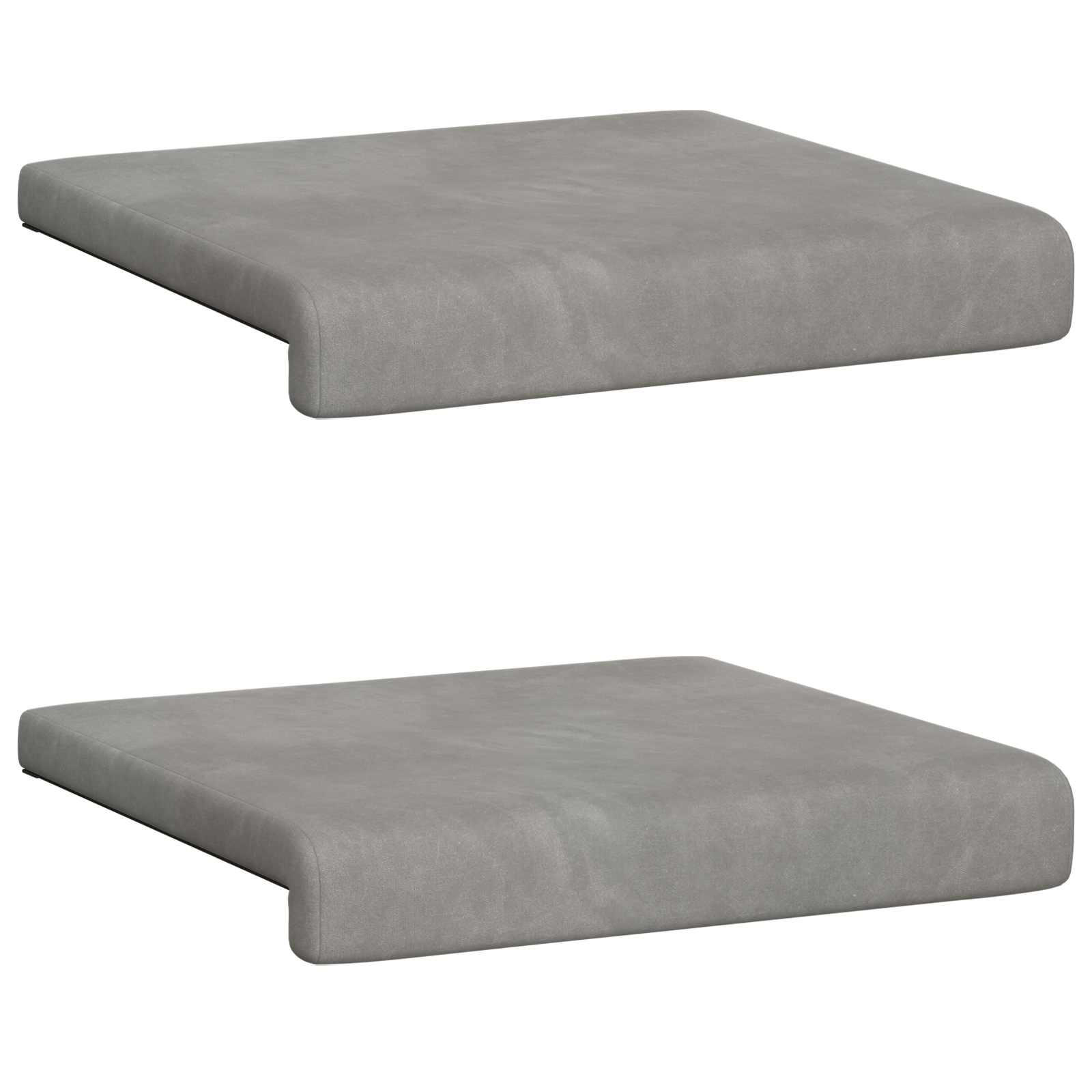 Cuscino per panchina 2 pz Velluto Grigio Chiaro