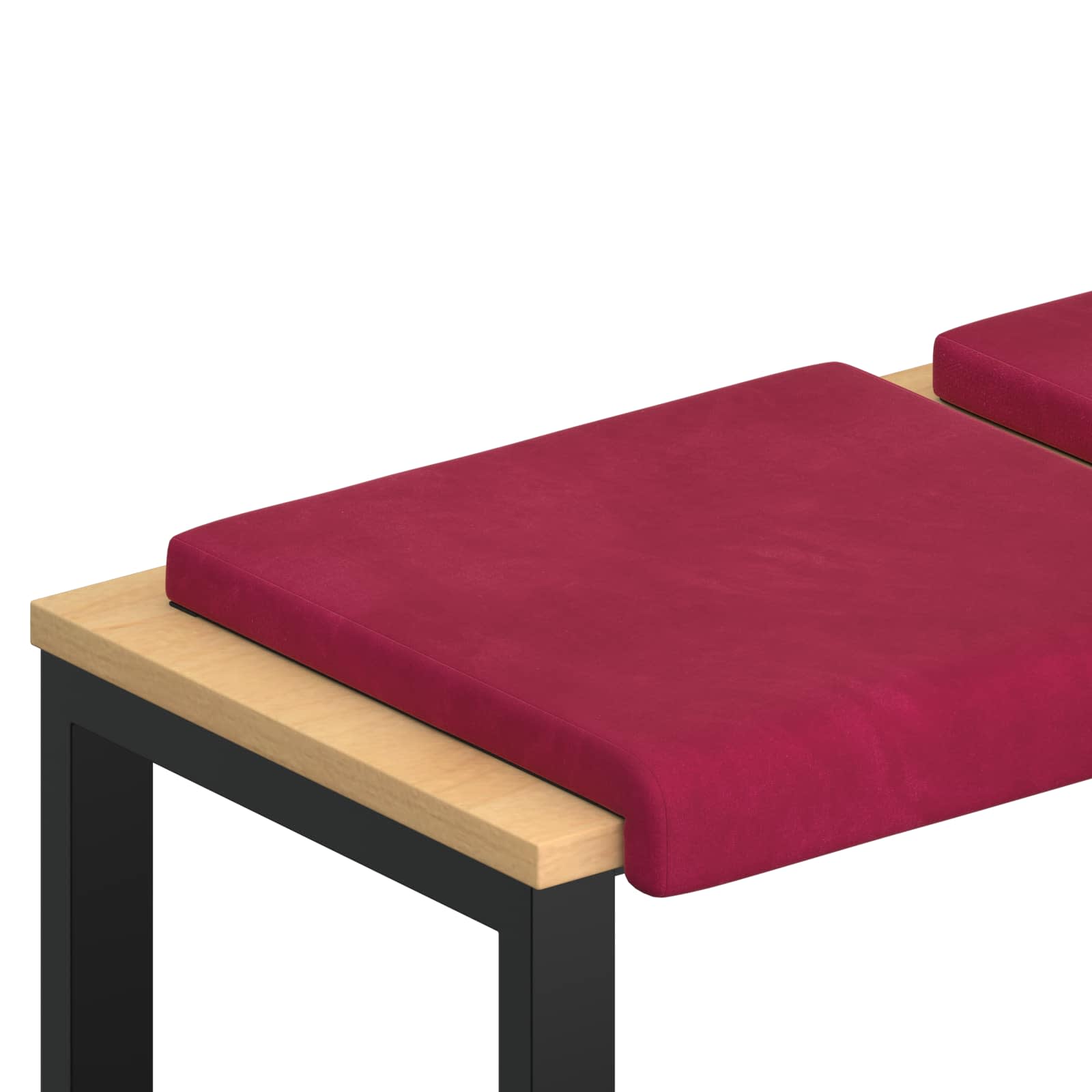 Cuscino per panchina 2 pz Velluto Rosso Vino Profondità 35 cm