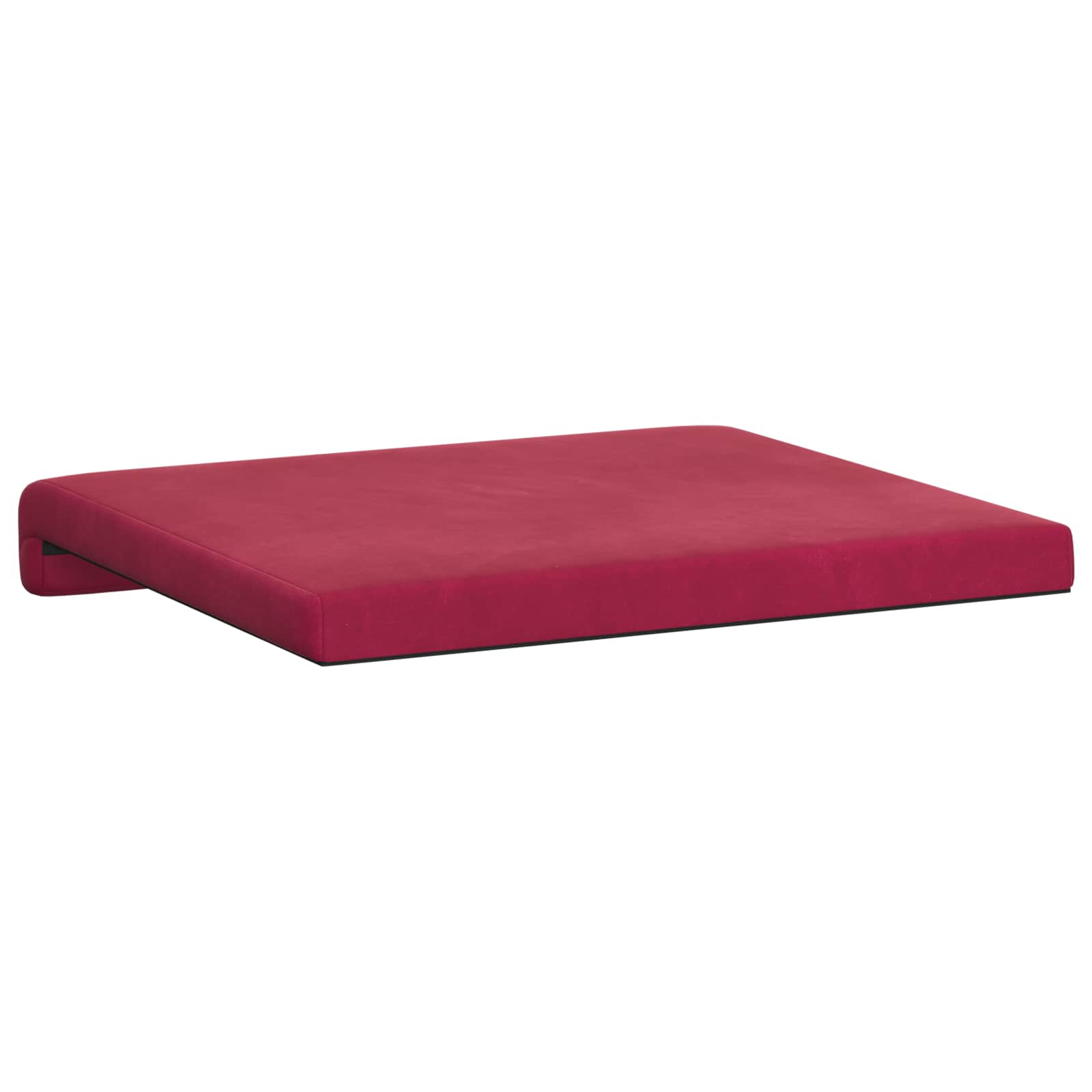 Cuscino per panchina 2 pz Velluto Rosso Vino Profondità 35 cm
