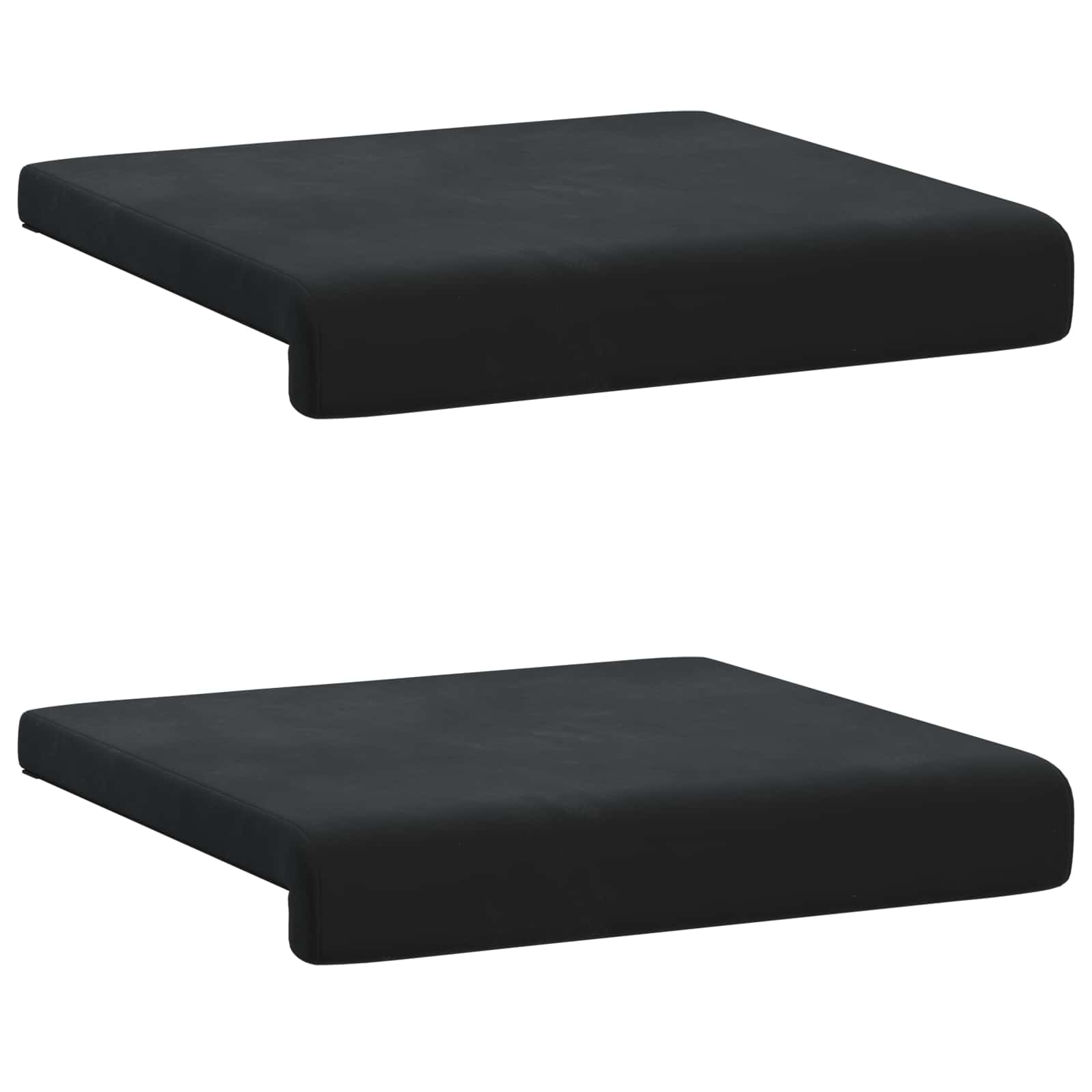 Cuscino per panchina 2 pz Velluto Nero Profondità 35 cm