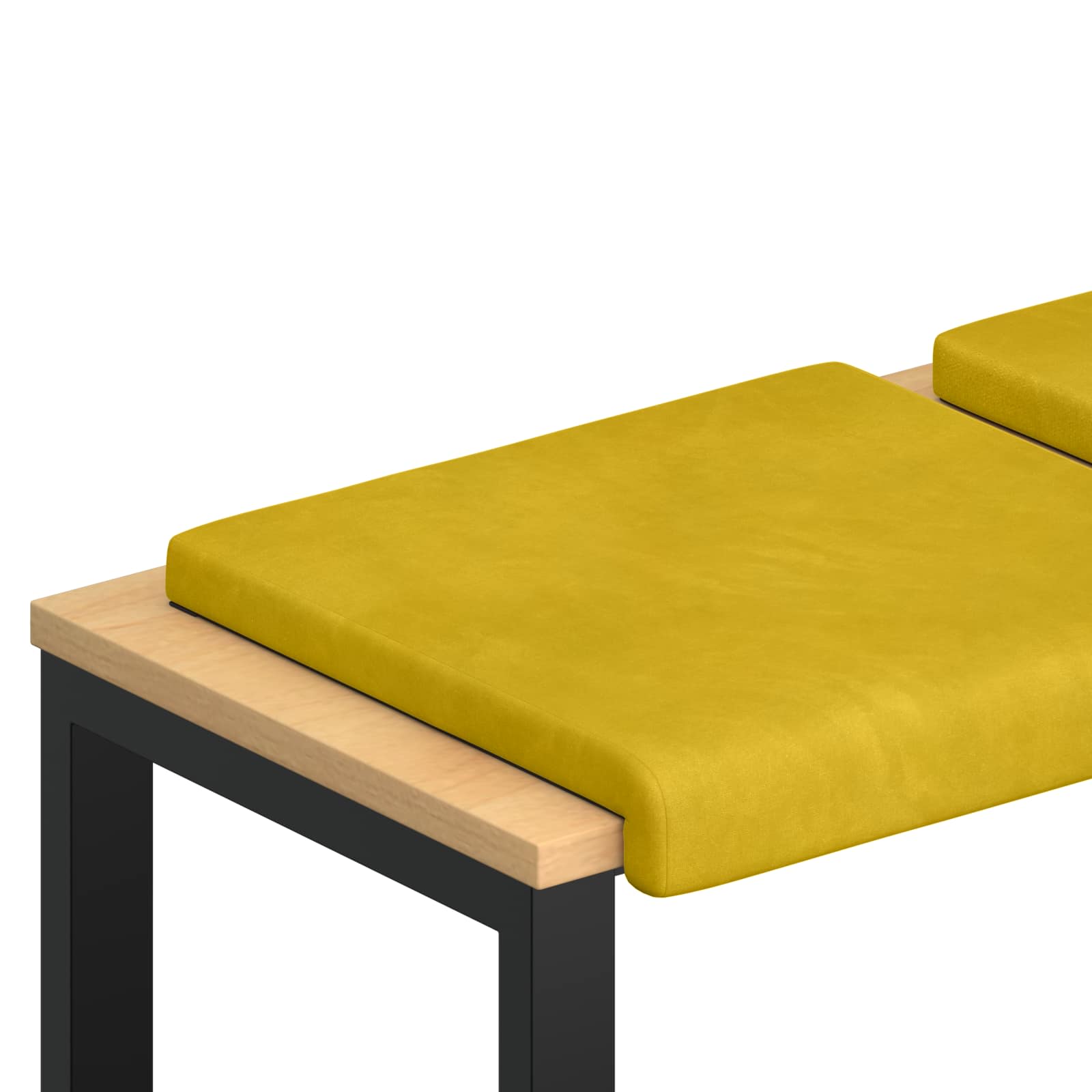 Cuscino per panchina 2 pz Velluto Giallo Profondità 35 cm