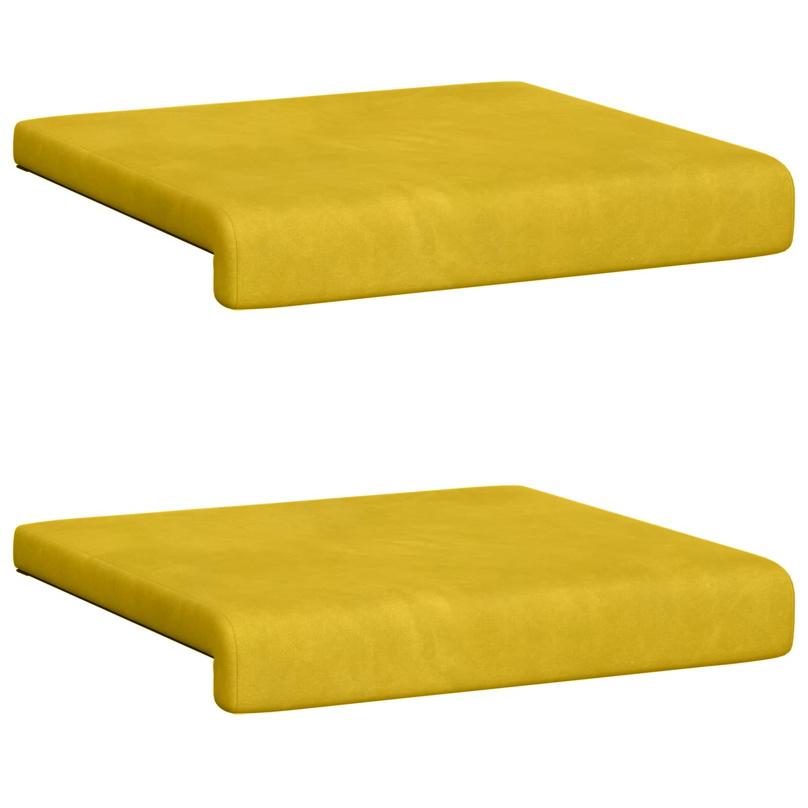 Cuscino per panchina 2 pz Velluto Giallo Profondità 35 cm