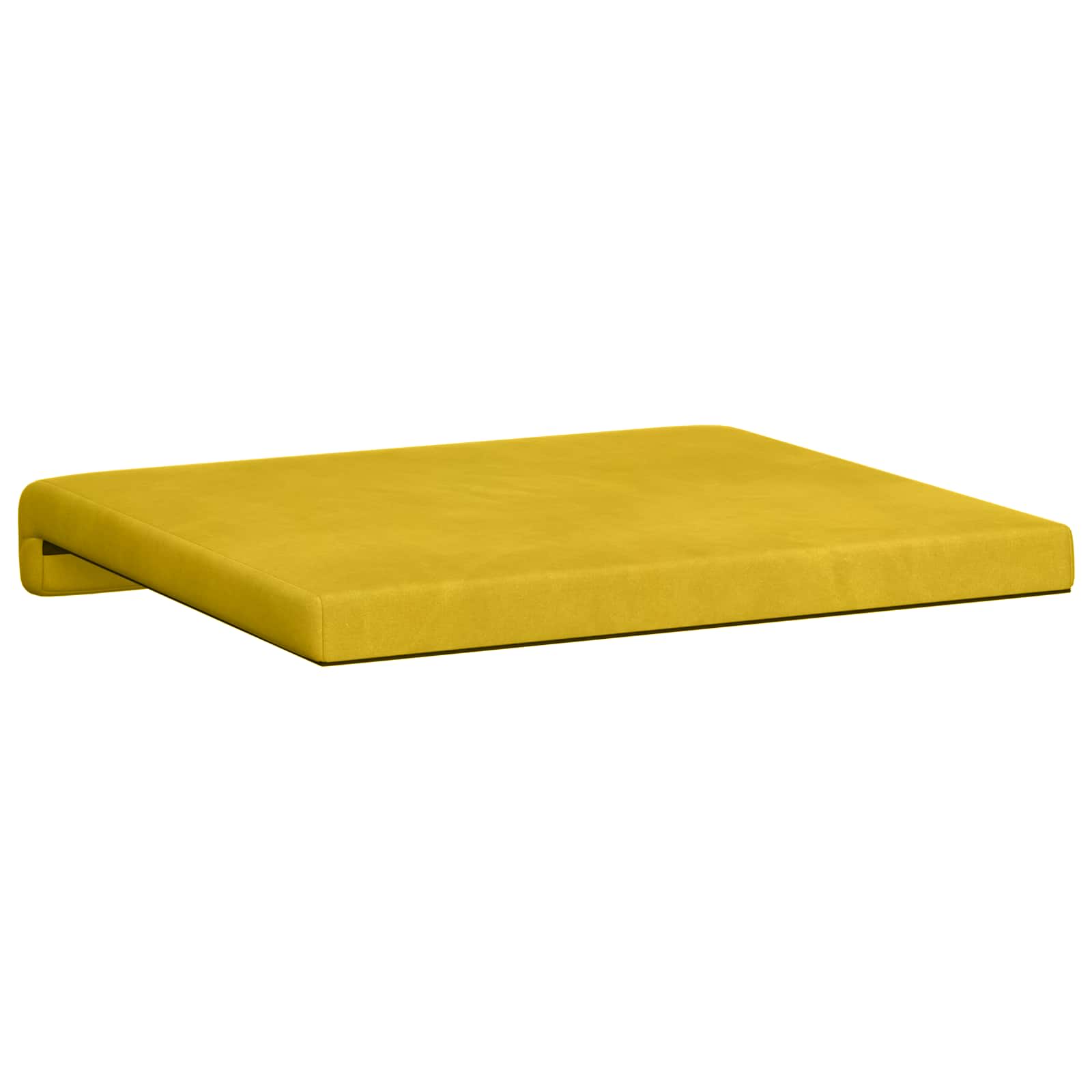 Cuscino per panchina 2 pz Velluto Giallo Profondità 35 cm