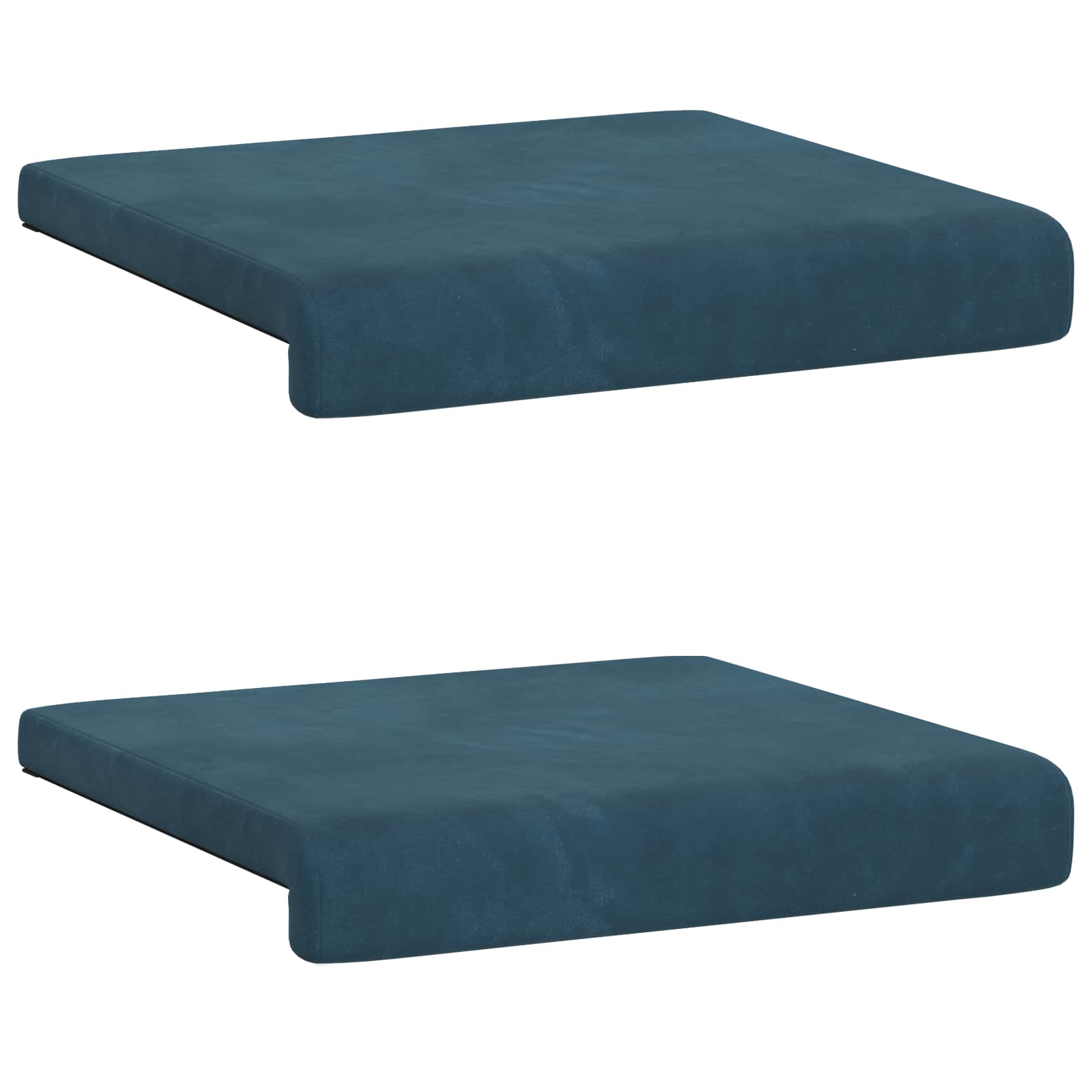 Cuscino per panchina 2 pz Velluto Blu Profondità 35 cm