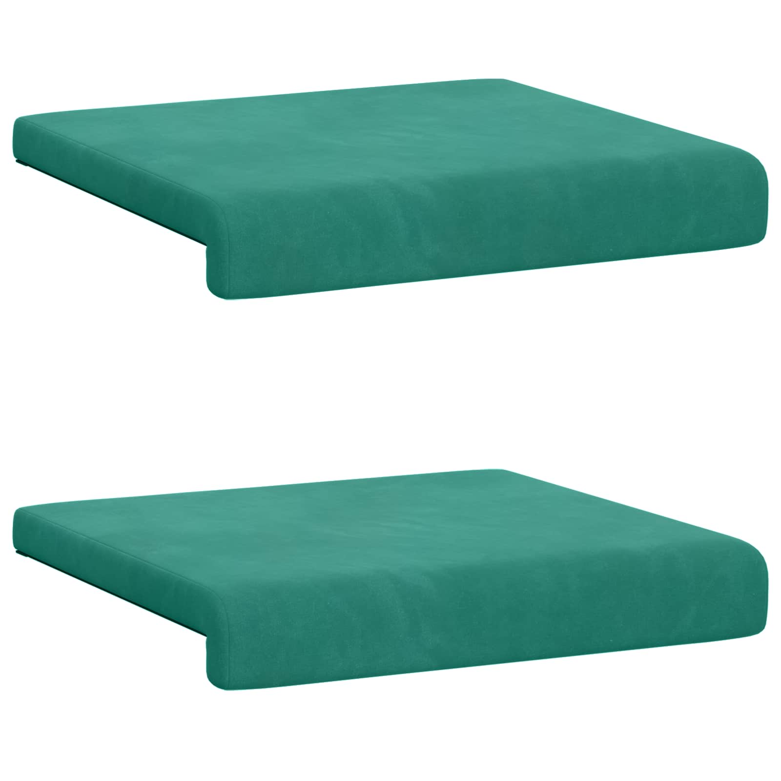 Cuscino per panchina 2 pz Velluto Turchese Profondità 35 cm