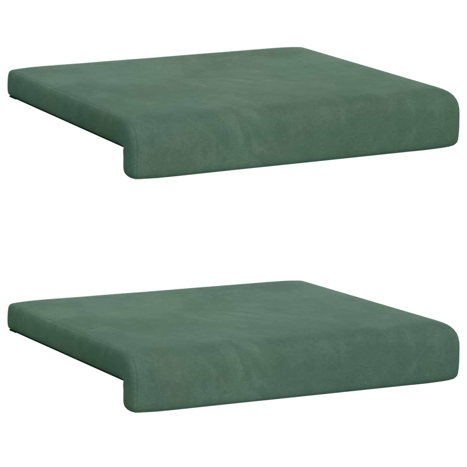Cuscino per panchina 2 pz Velluto Verde Mare Profondità 35 cm