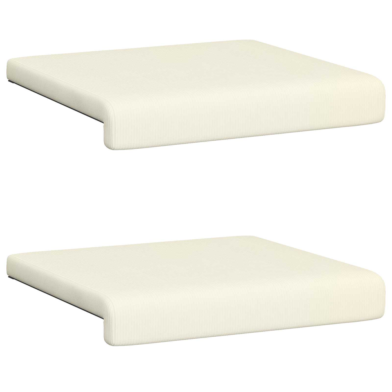 Cuscino per panchina 2 pz corduroy Crema Profondità 35 cm