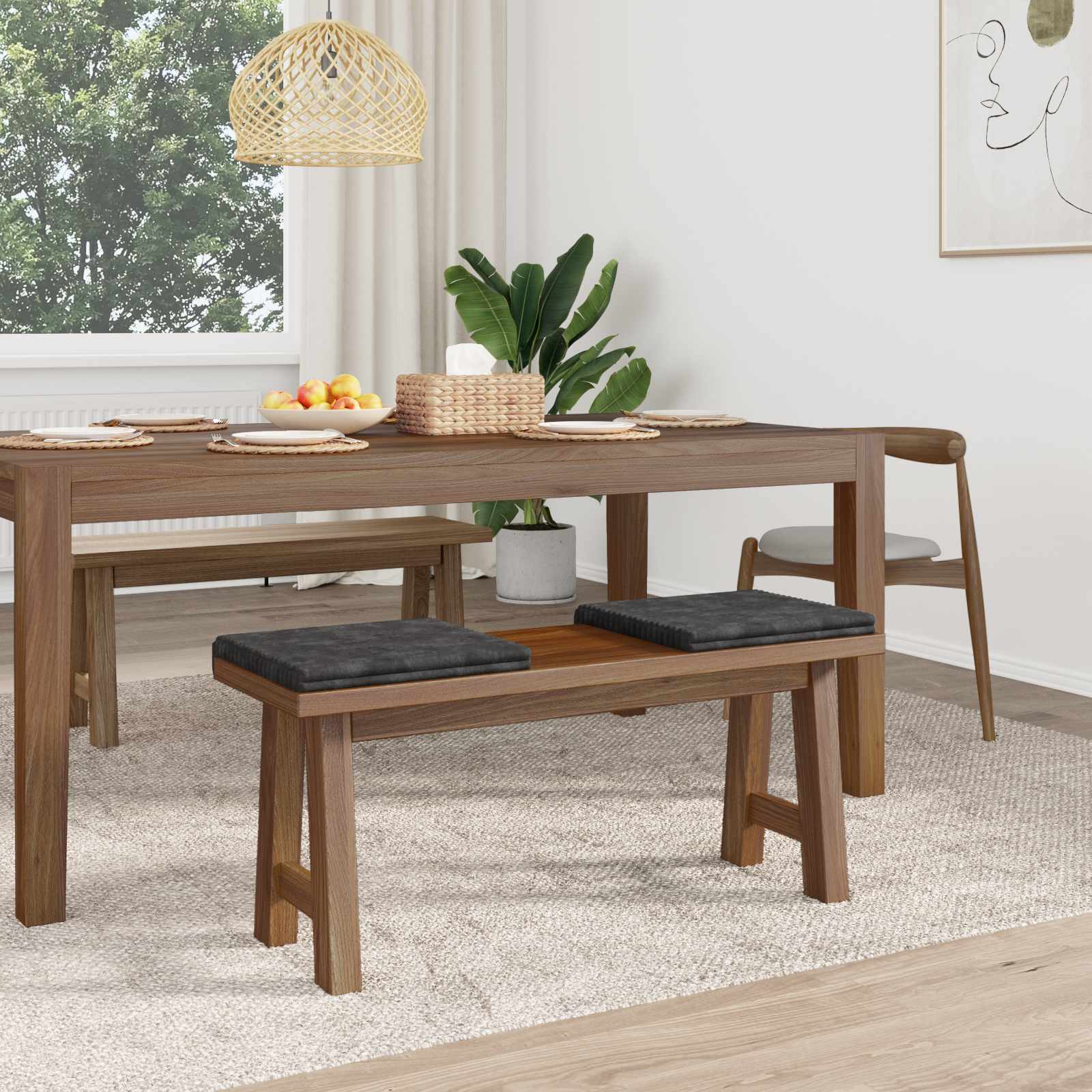 Cuscino per panchina 2 pz Corduroy Morbido Grigio Scuro