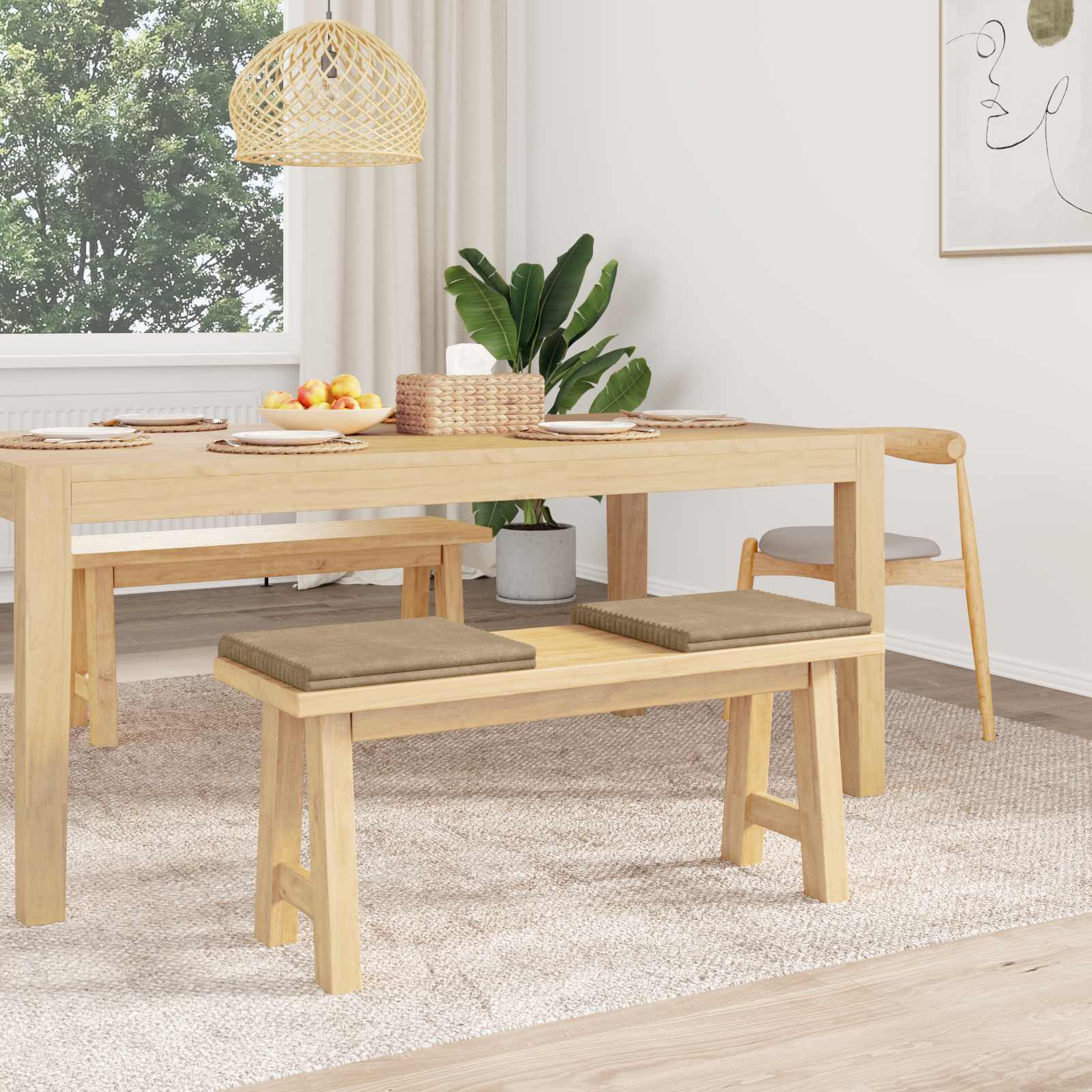 Cuscino per panchina 2 pz Corduroy Morbido Tortora