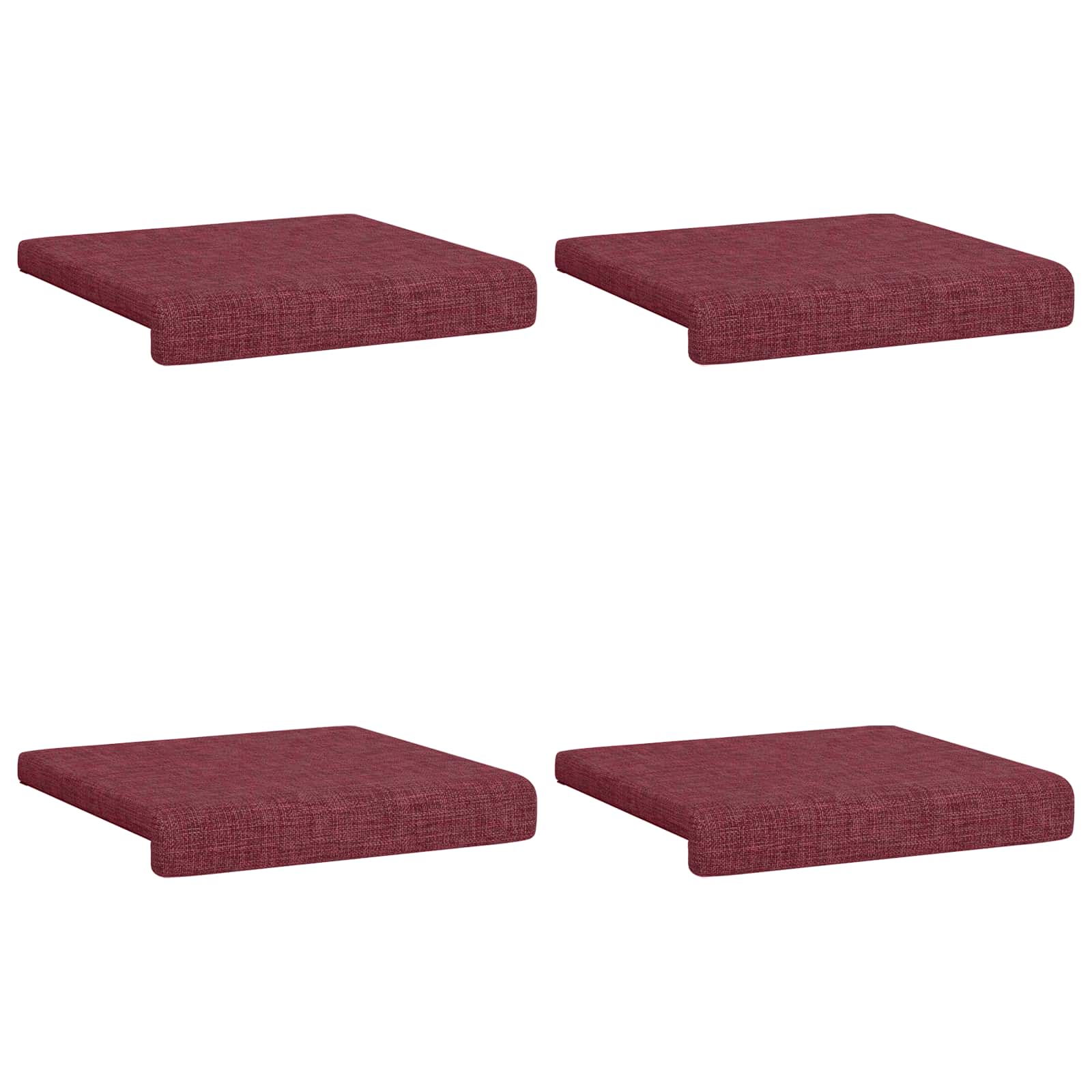 Cuscino per panchina 4 pz Tessuto Rosso Vino Profondità 35 cm