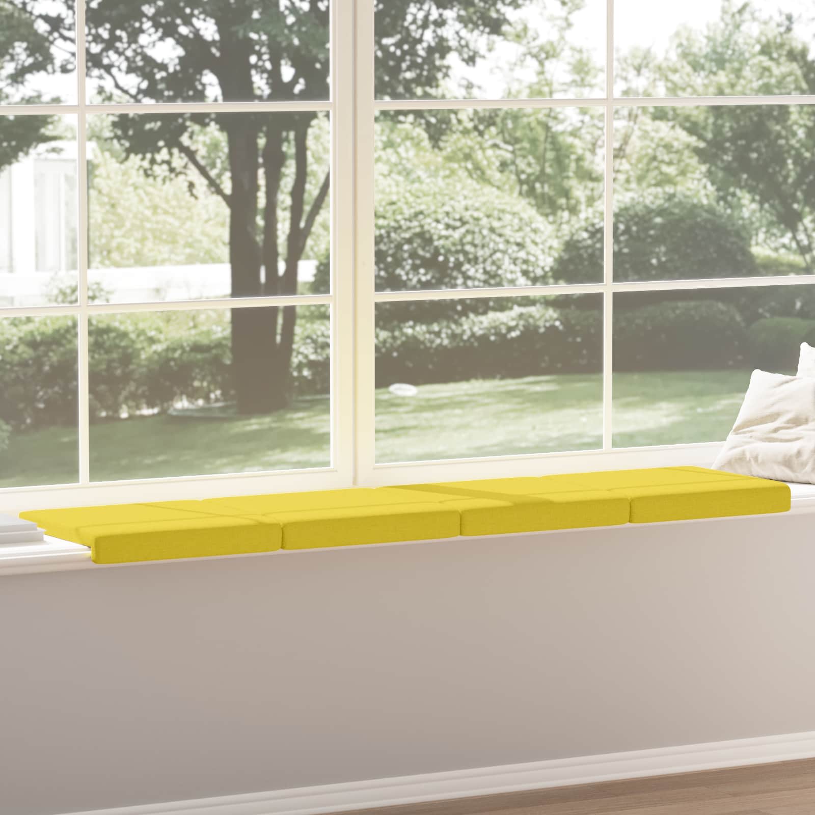 Cuscino per panchina 4 pz Tessuto Giallo Chiaro